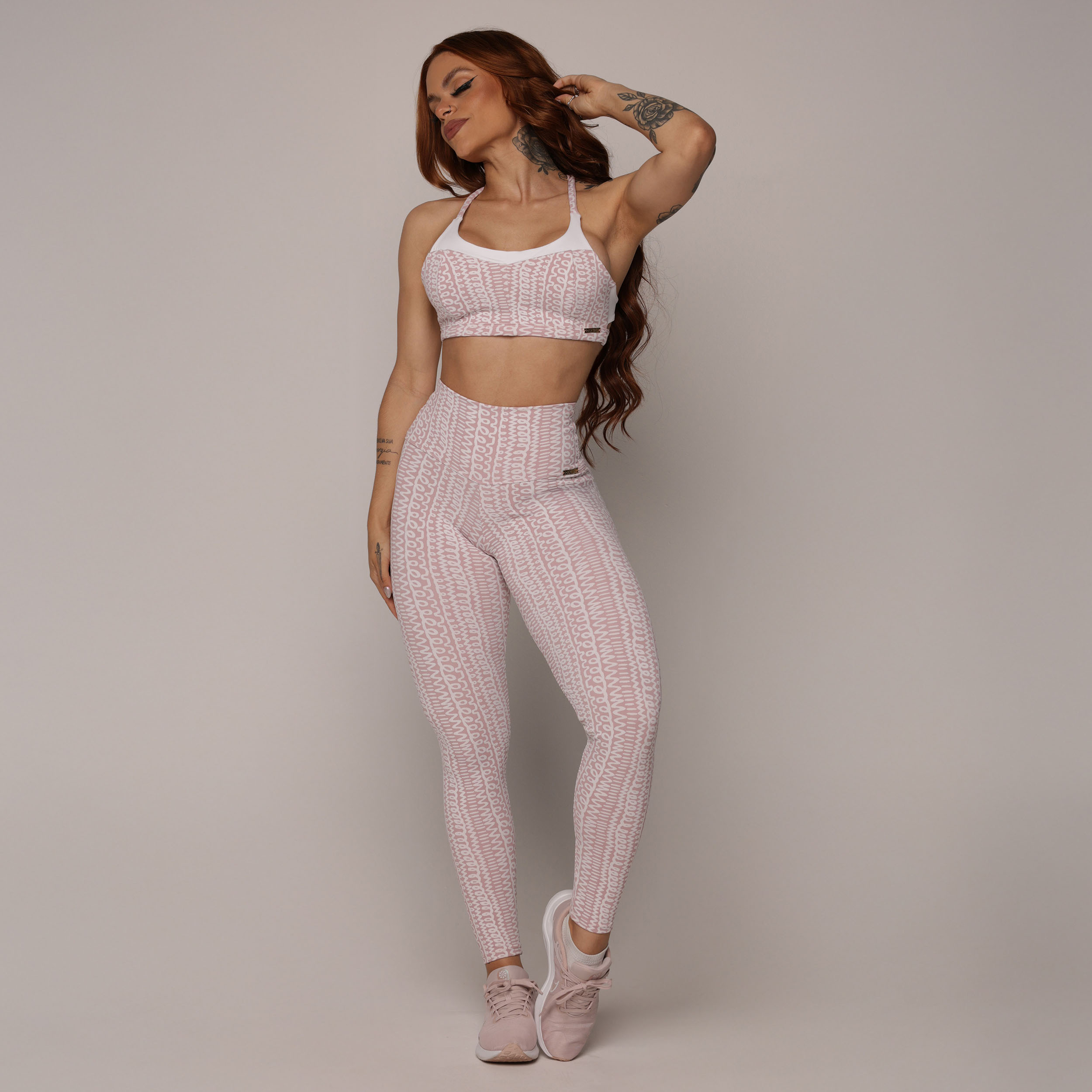 LEGGING HEART JACQUARD PINK-SHAKE - Imagem 4