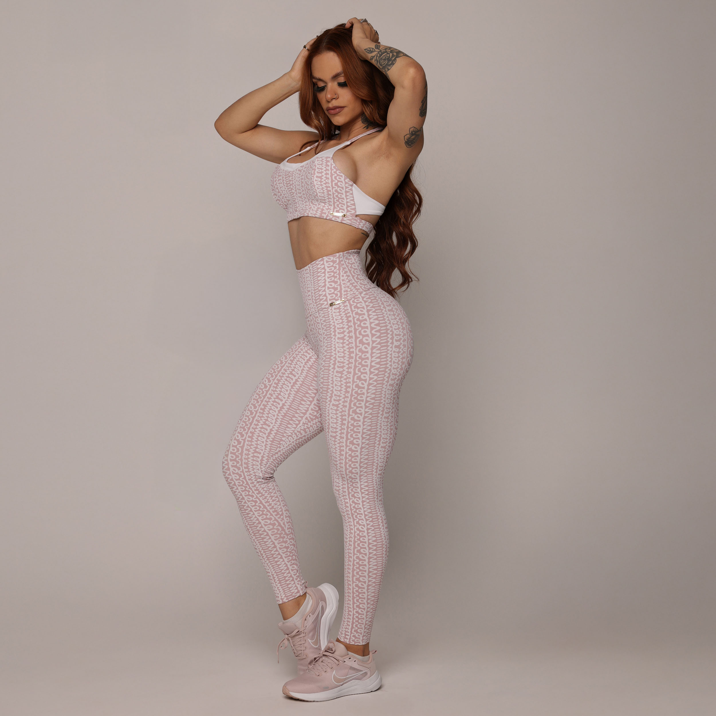 LEGGING HEART JACQUARD PINK-SHAKE - Imagem 6