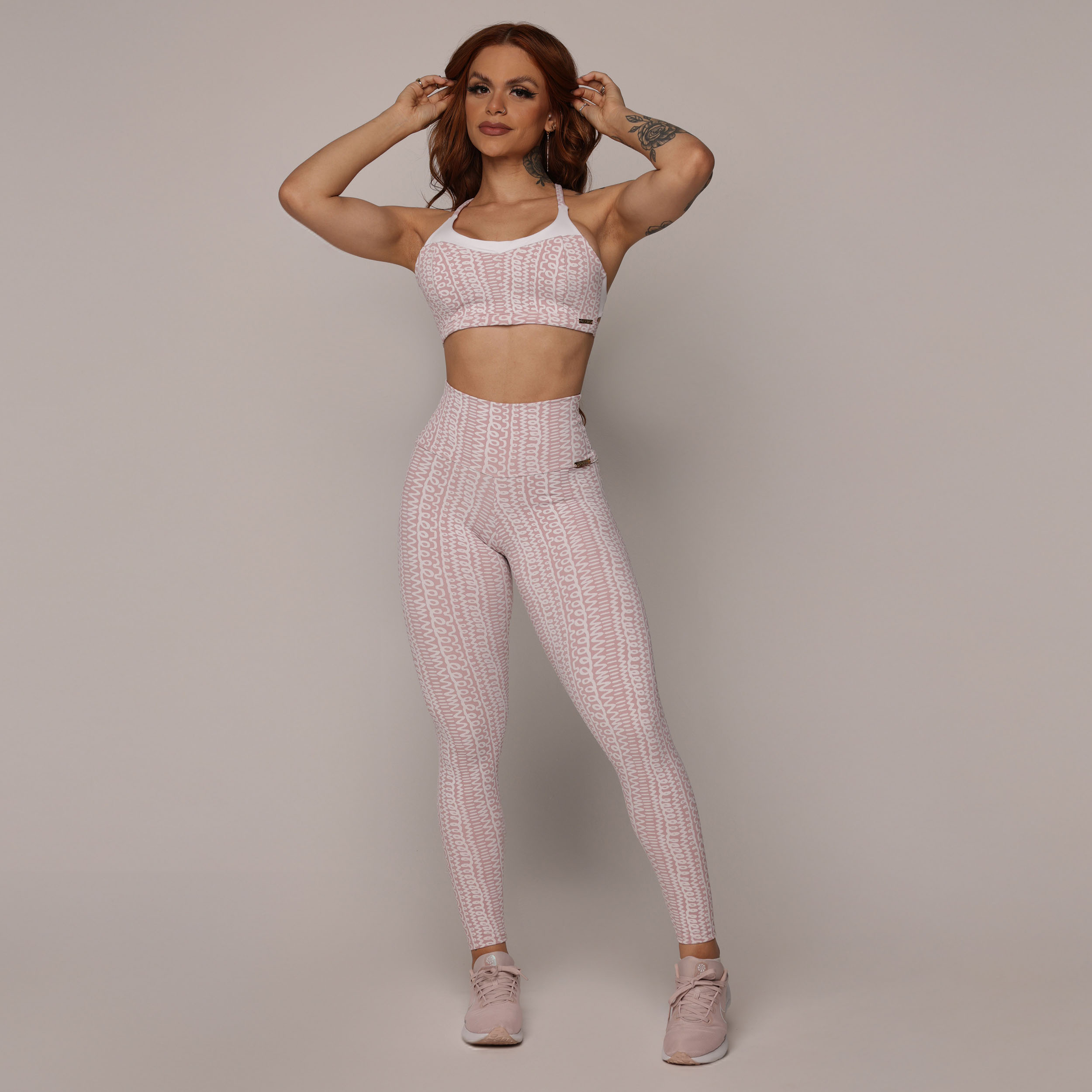 LEGGING HEART JACQUARD PINK-SHAKE - Imagem 8