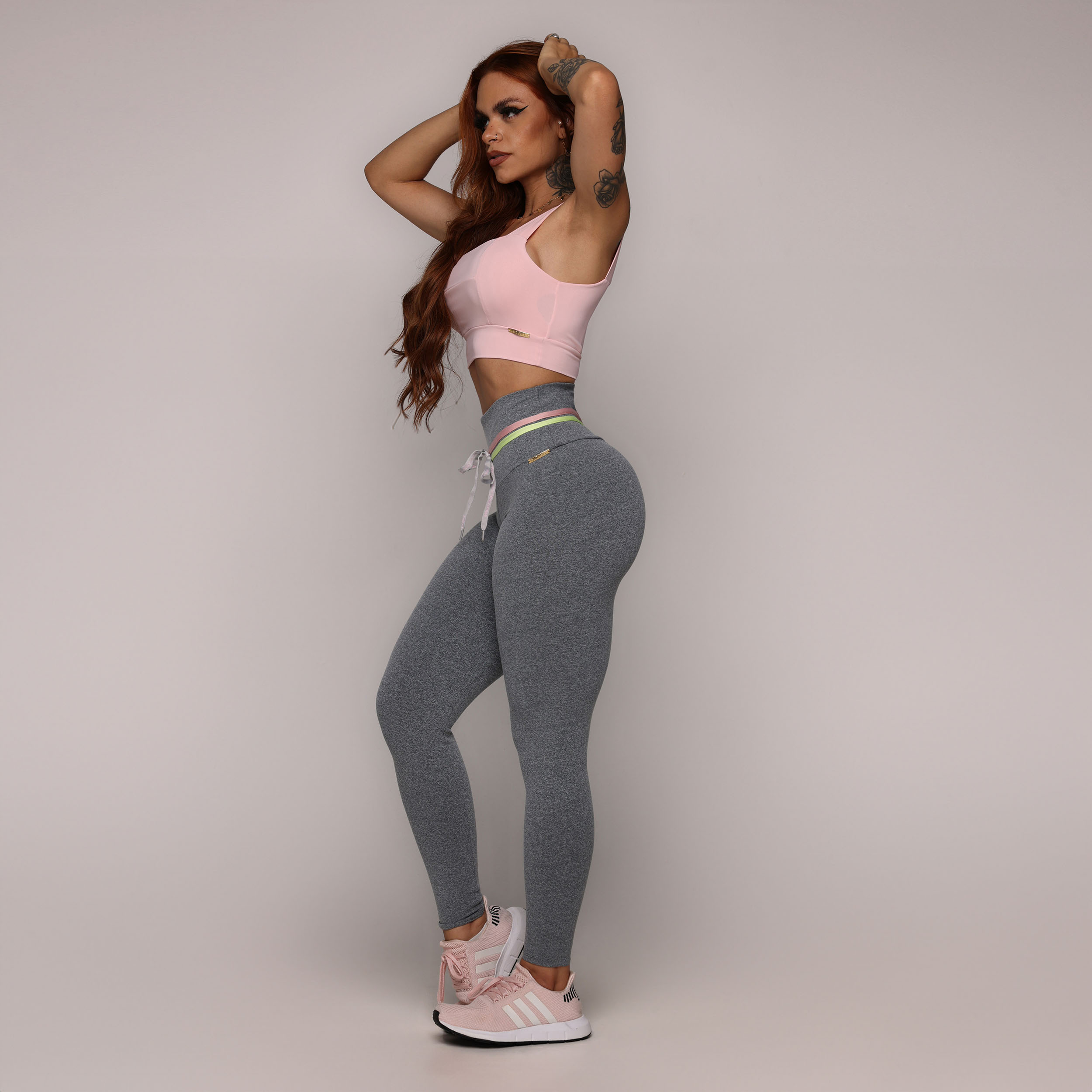 LEGGING EMPINA BUMBUM MESCLA COM BLUSH E LIMA - Imagem 4
