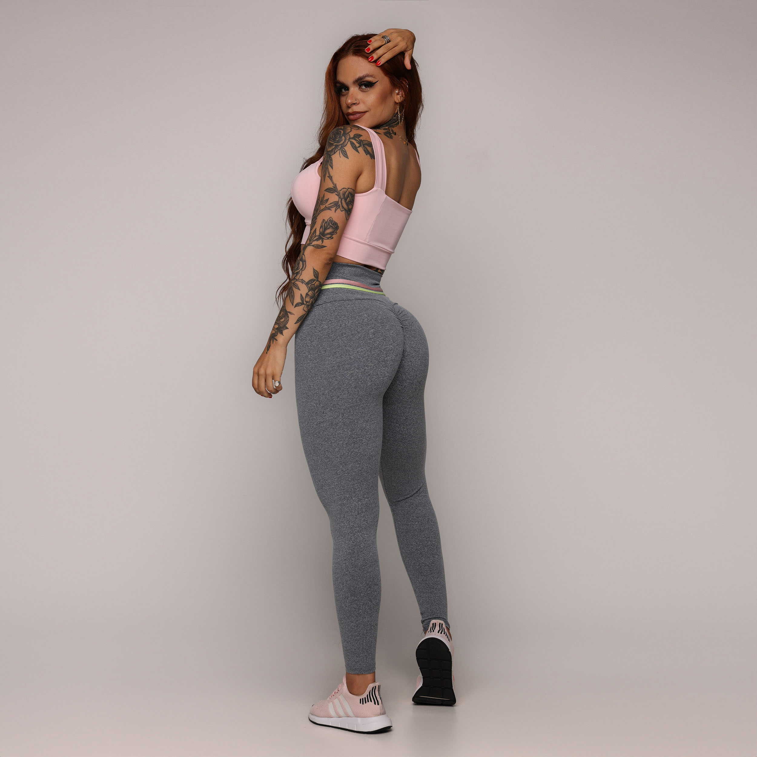 LEGGING EMPINA BUMBUM MESCLA COM BLUSH E LIMA - Imagem 7