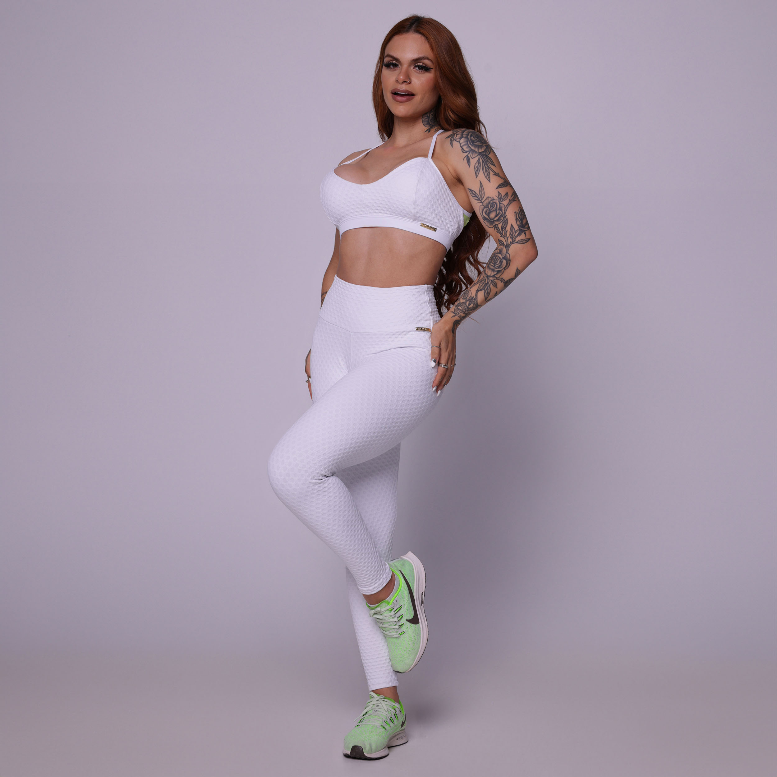 LEGGING EMPINA BUMBUM JACQUARD BEEHIVE PEARL - Imagem 5