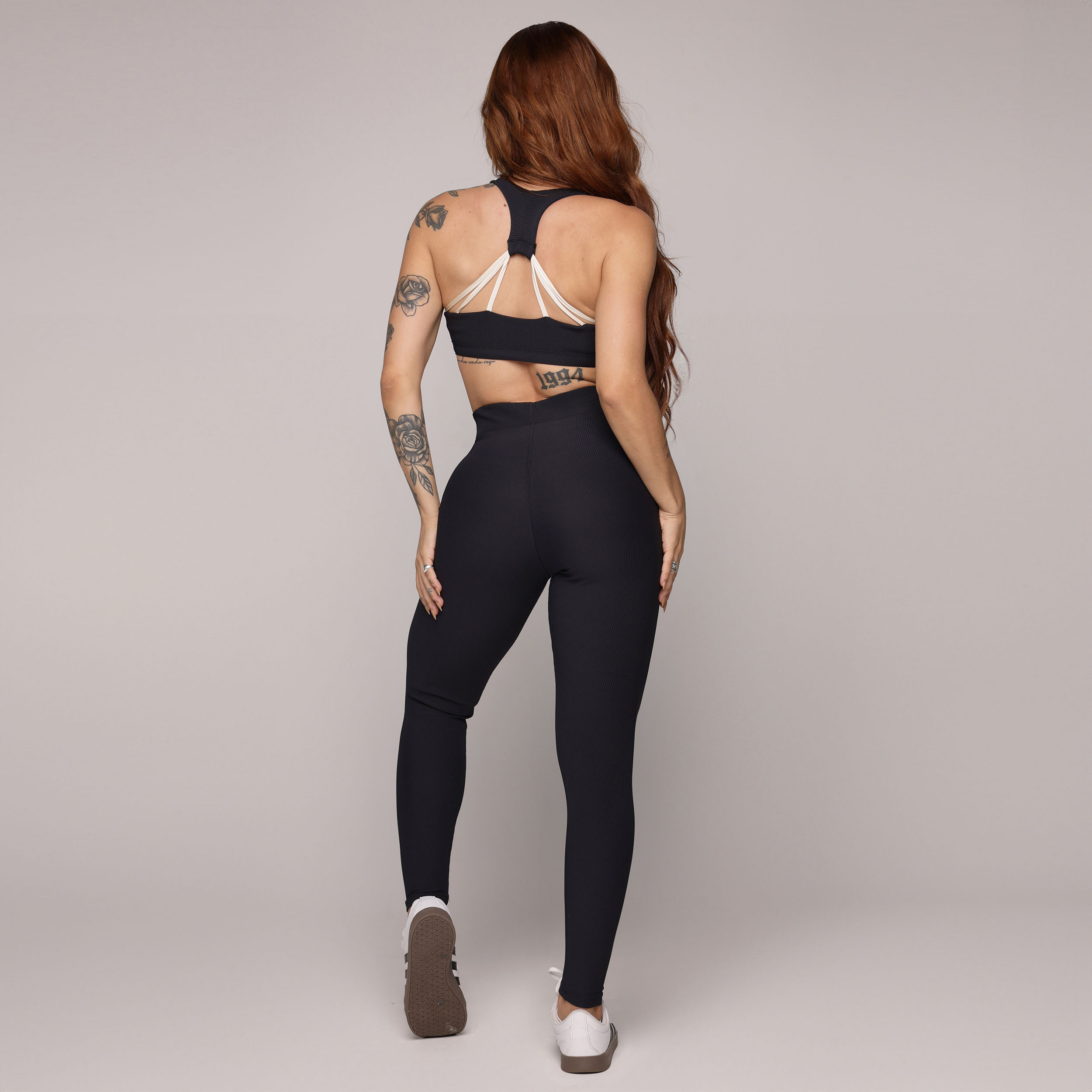 LEGGING PULSE JACQUARD CANELADO PRETO - Imagem 5