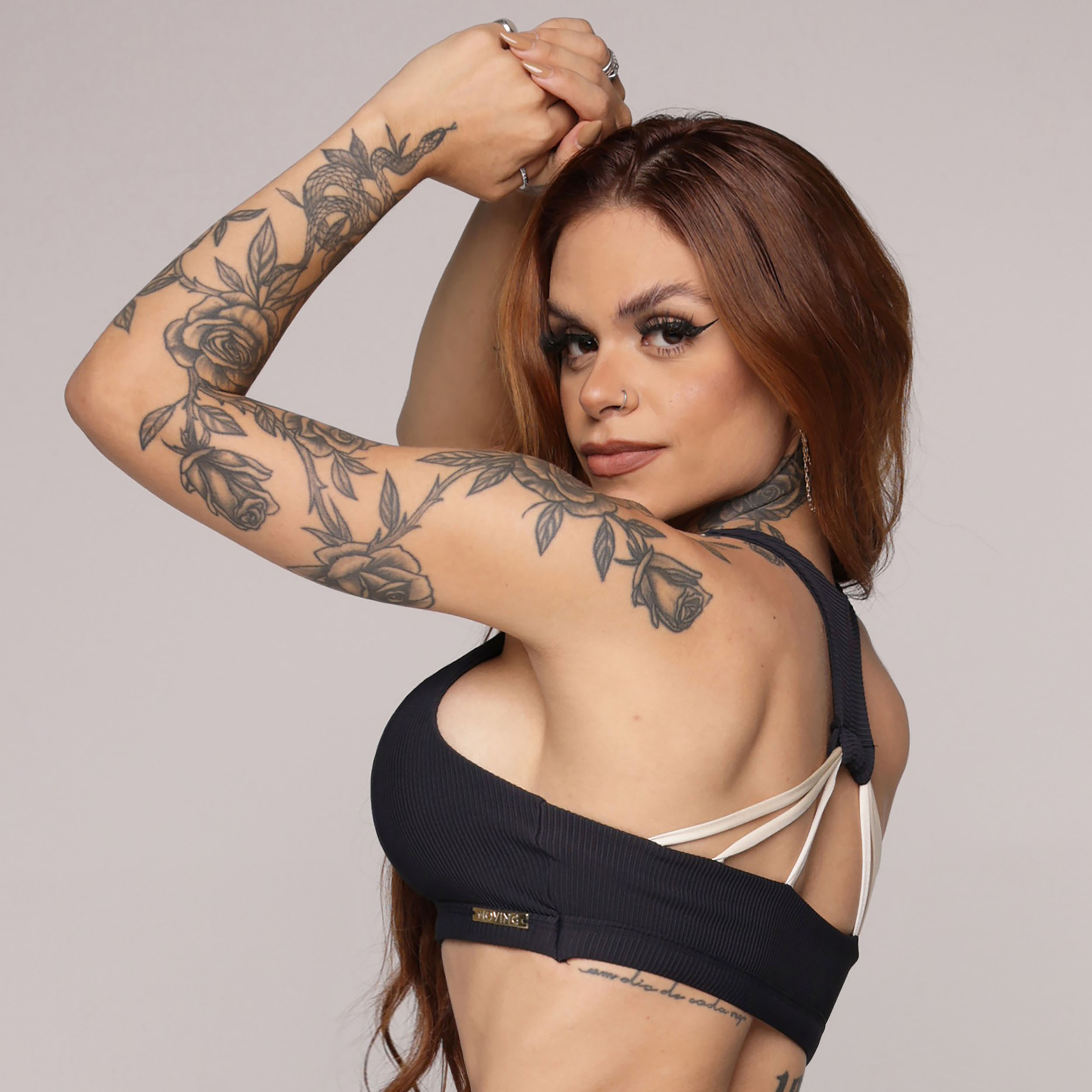 TOP QUEBEC JACQUARD CANELADO PRETO - Imagem 4