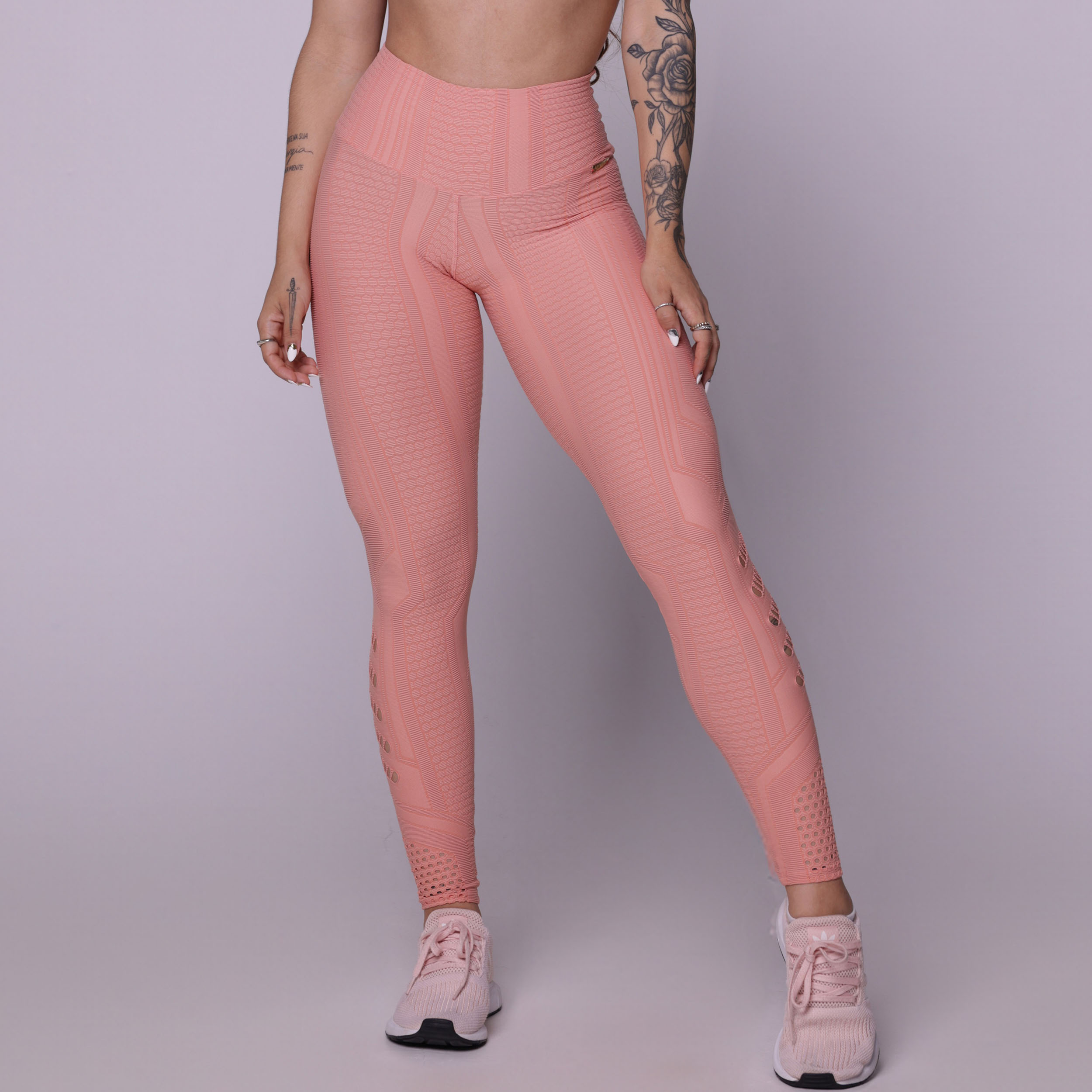 LEGGING JACQUARD DOTS PEACH - Imagem 4