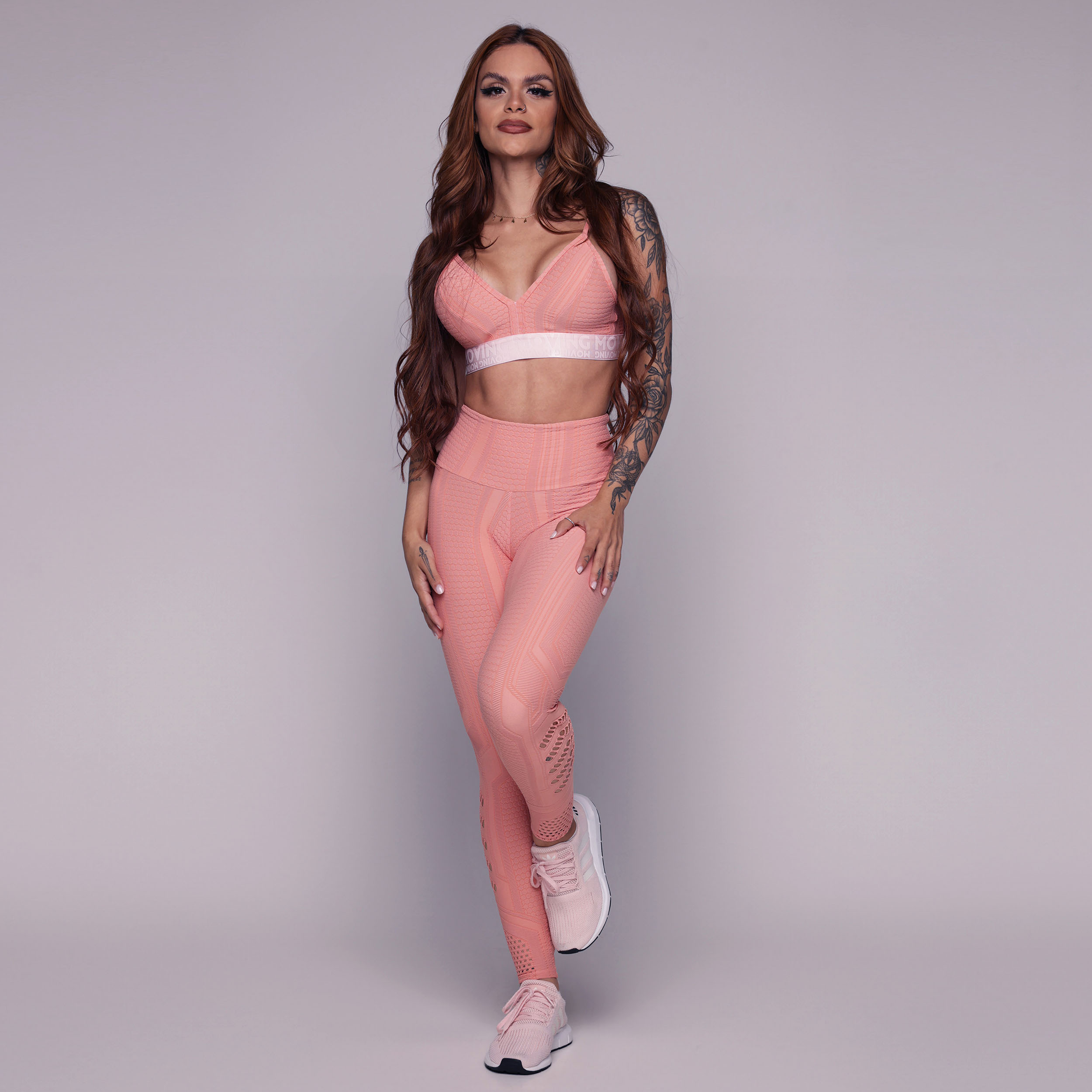 LEGGING JACQUARD DOTS PEACH - Imagem 6