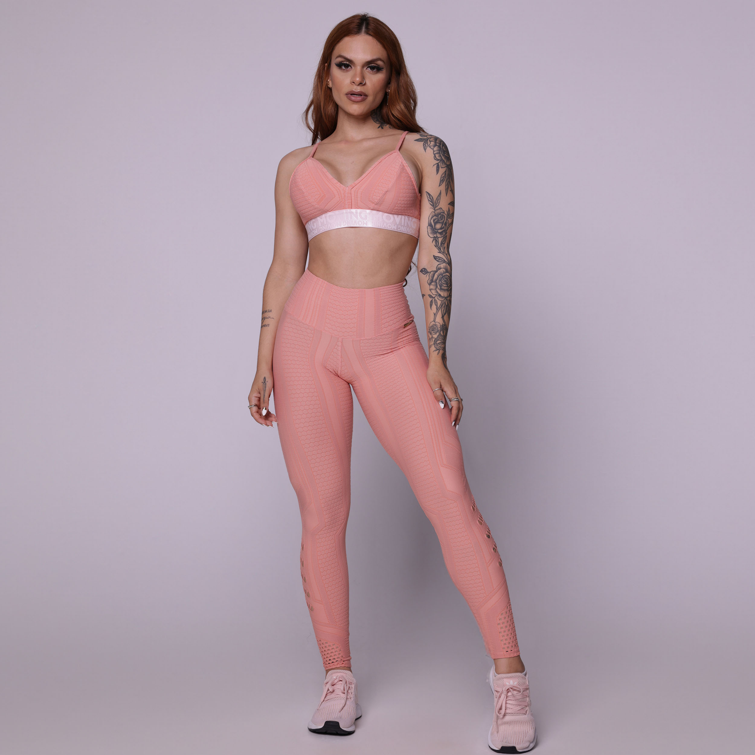 LEGGING JACQUARD DOTS PEACH - Imagem 10