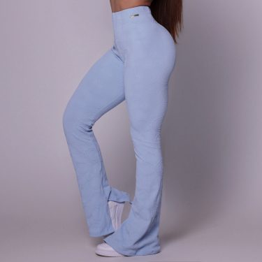 CALÇA FLARE JACQUARD ROUND CÉU AZUL