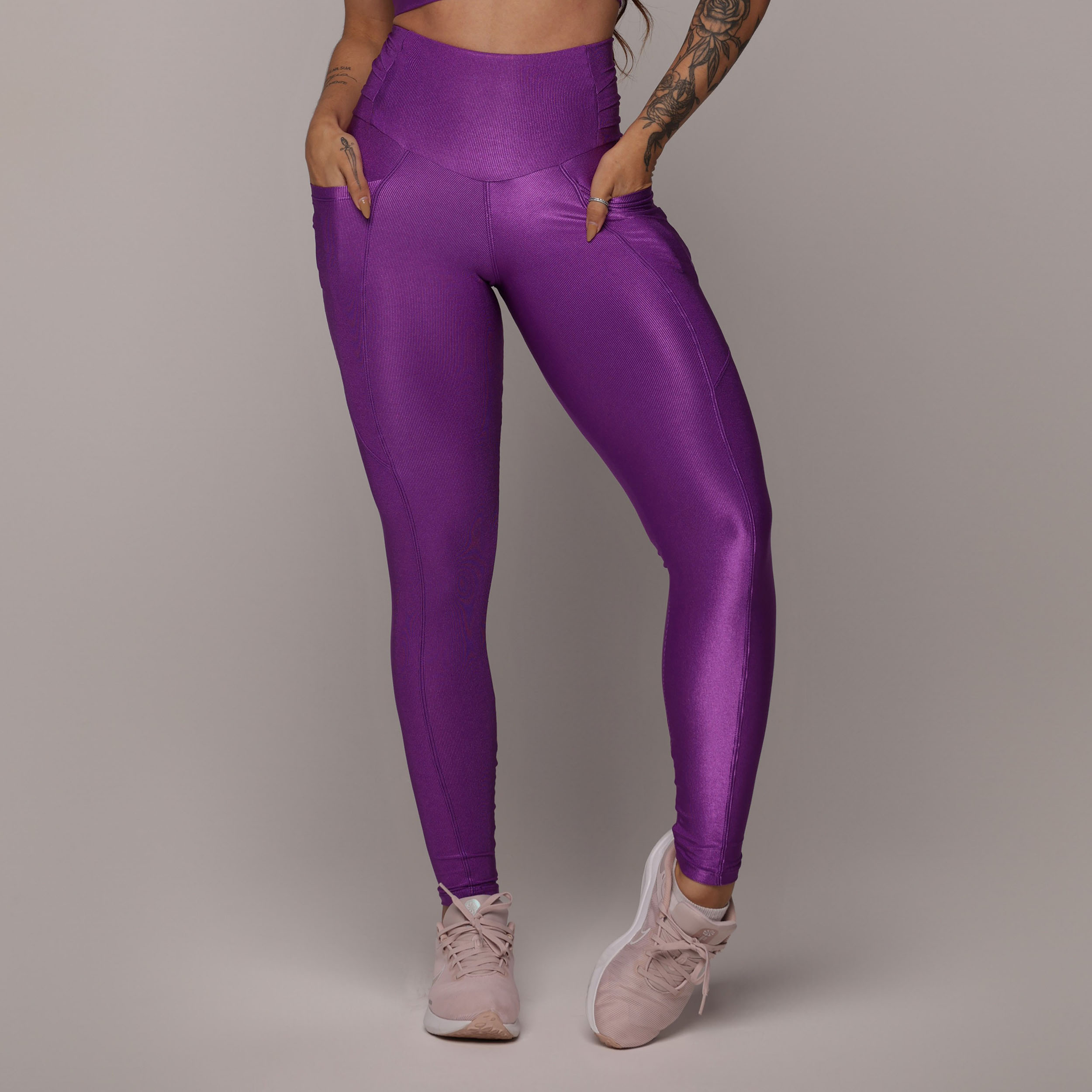 LEGGING MICHIGAN EMPINA BUMBUM GLOSSY PÚRPURA - Imagem 3