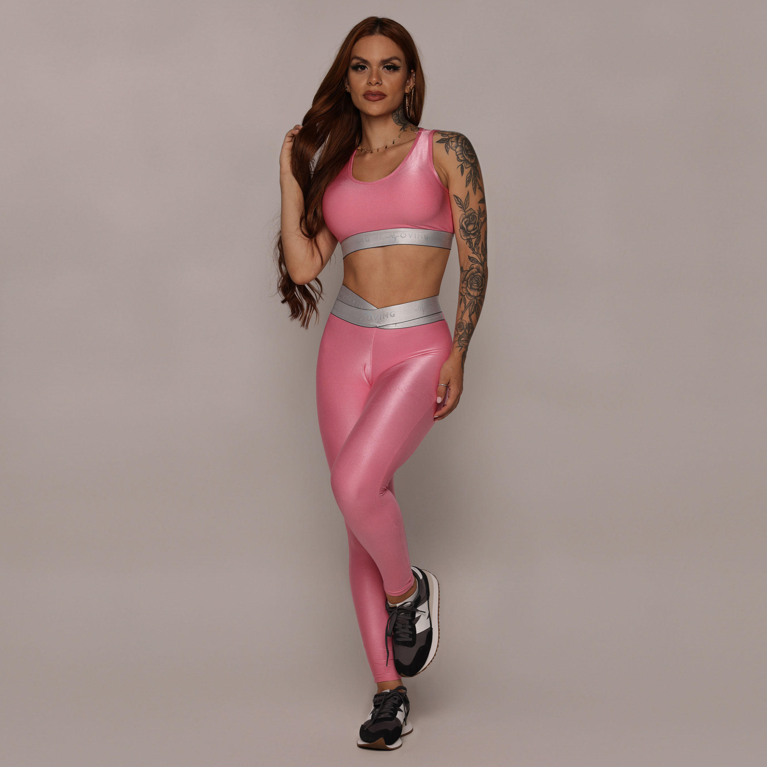 TOP FIT GLOSSY ROSA CHICLETE COM ELÁSTICO - Imagem 5