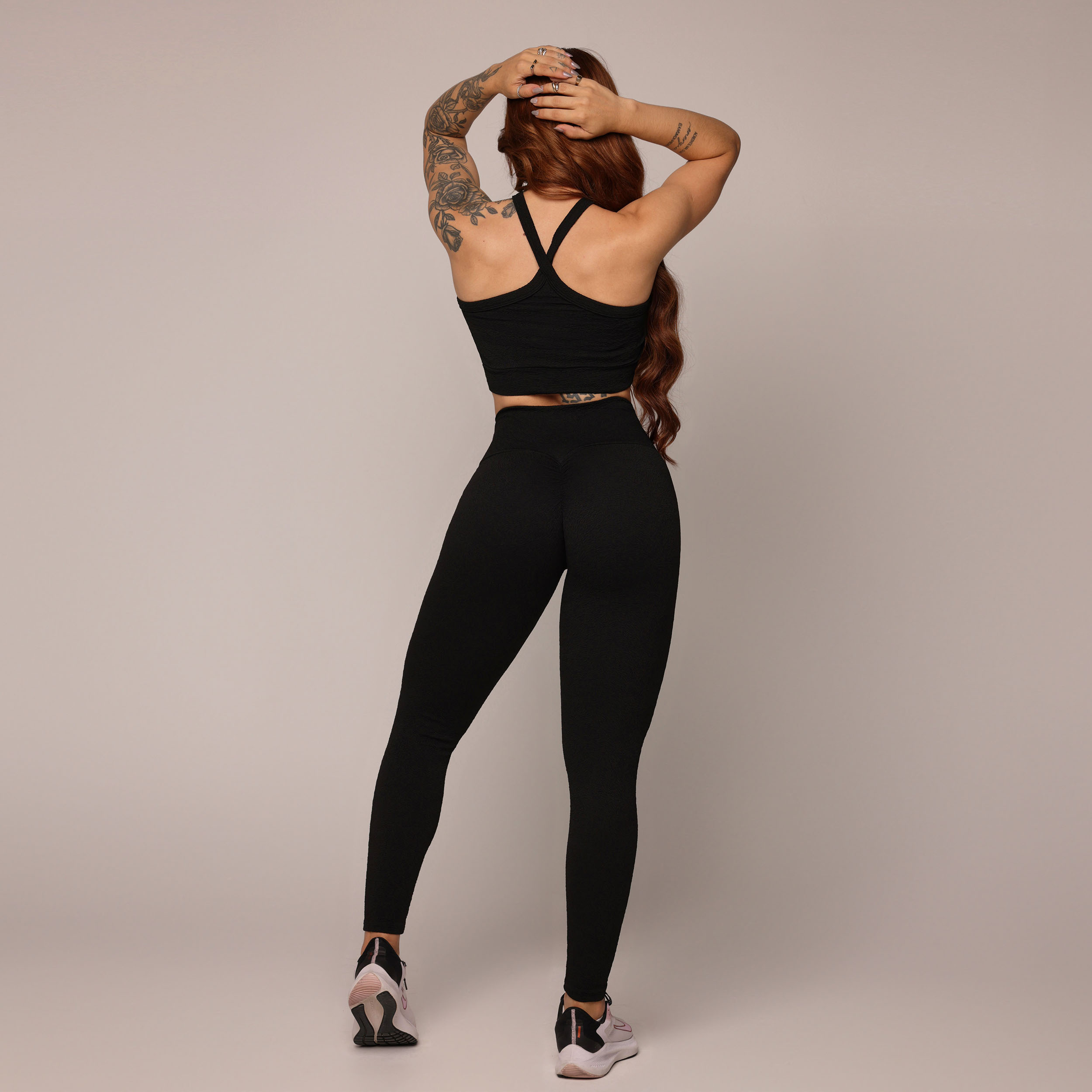 LEGGING EMPINA BUMBUM JACQUARD FLUFFY BLACK - Imagem 4