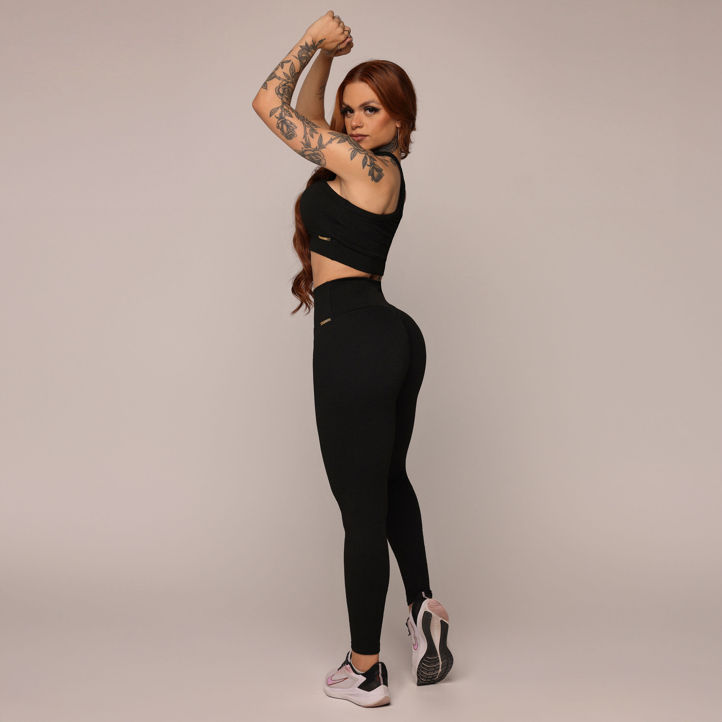 LEGGING EMPINA BUMBUM JACQUARD FLUFFY BLACK - Imagem 7