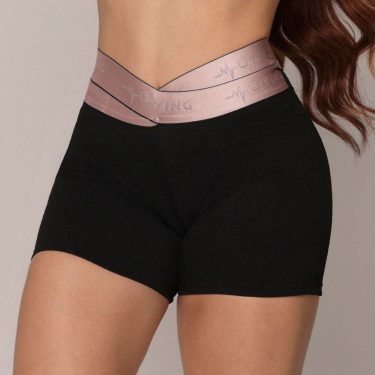 SHORT HIT JACQUARD FLUFFY BLACK