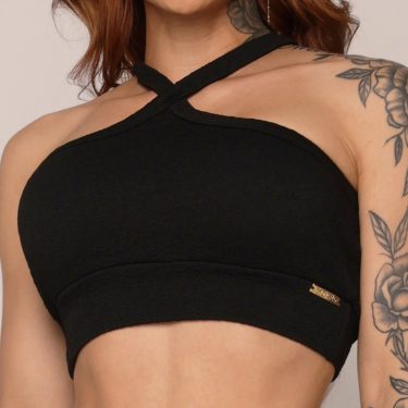 TOP TULIPA JACQUARD FLUFFY BLACK