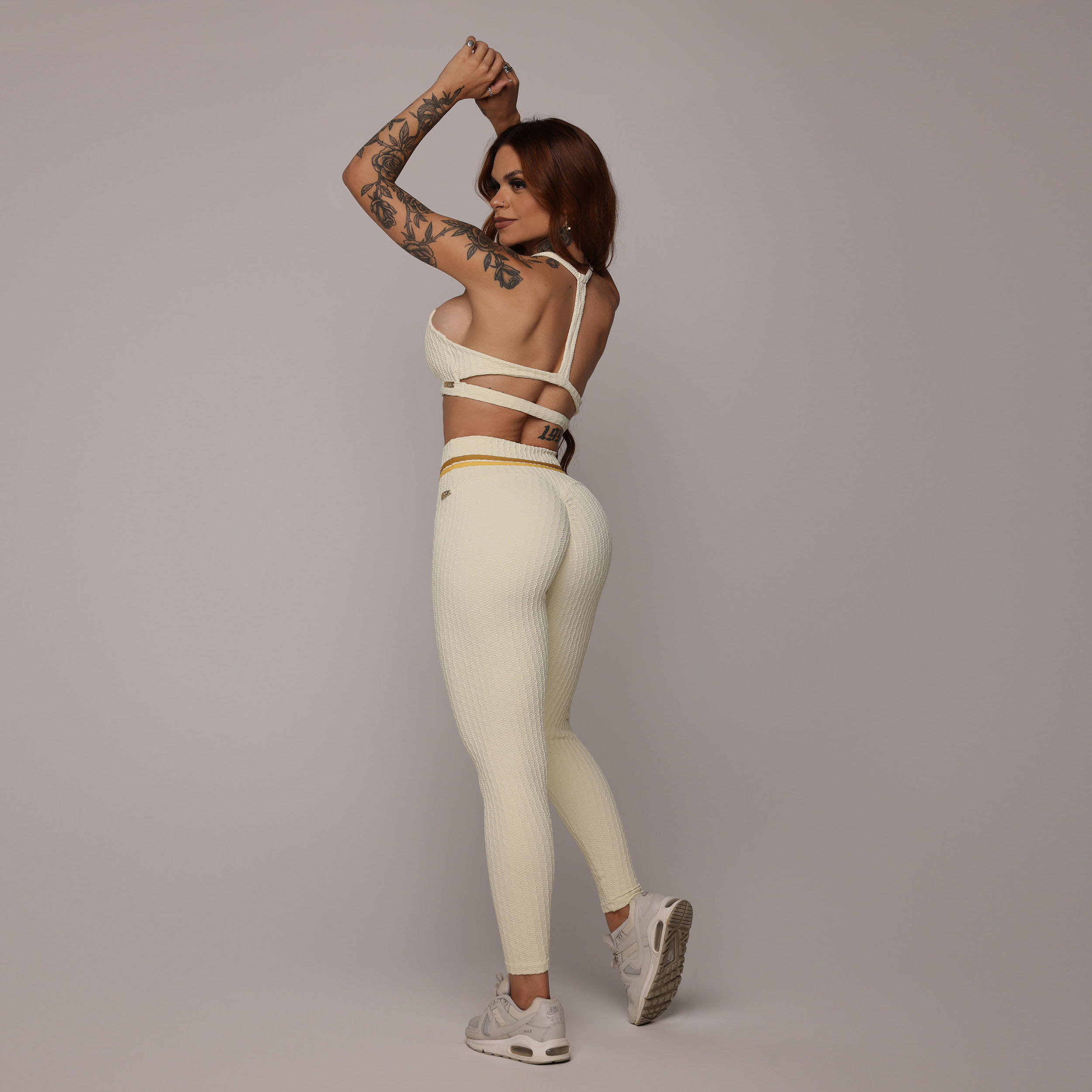 LEGGING EMPINA BUMBUM JACQUARD SAVOIR BAUNILHA - Imagem 10