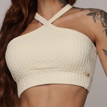 TOP TULIPA JACQUARD SAVOIR BAUNILHA