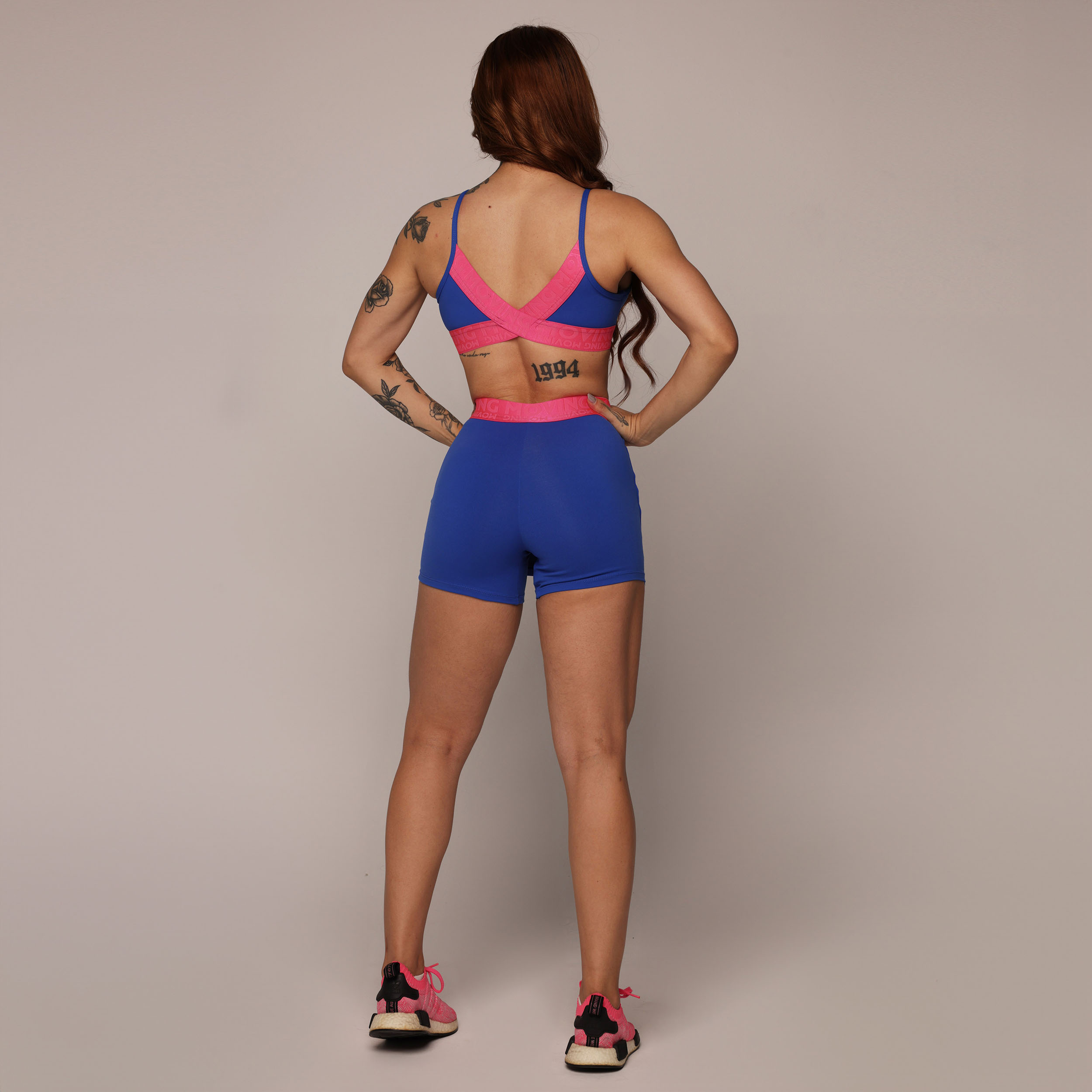 TOP MILANO AZUL SAFIRA COM ELÁSTICO ROSA NEON - Imagem 6