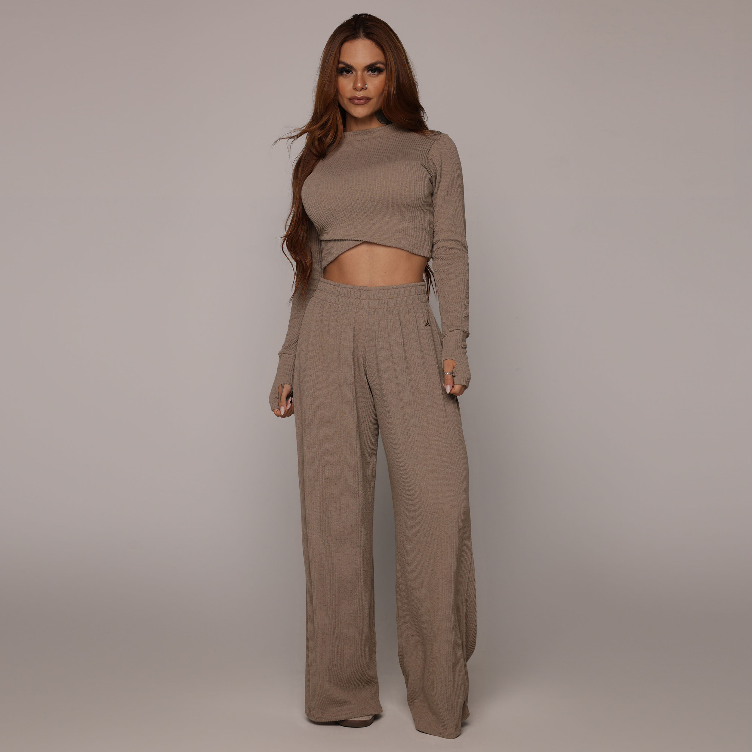 CALÇA PANTALONA CANELADO AREIA - Imagem 5