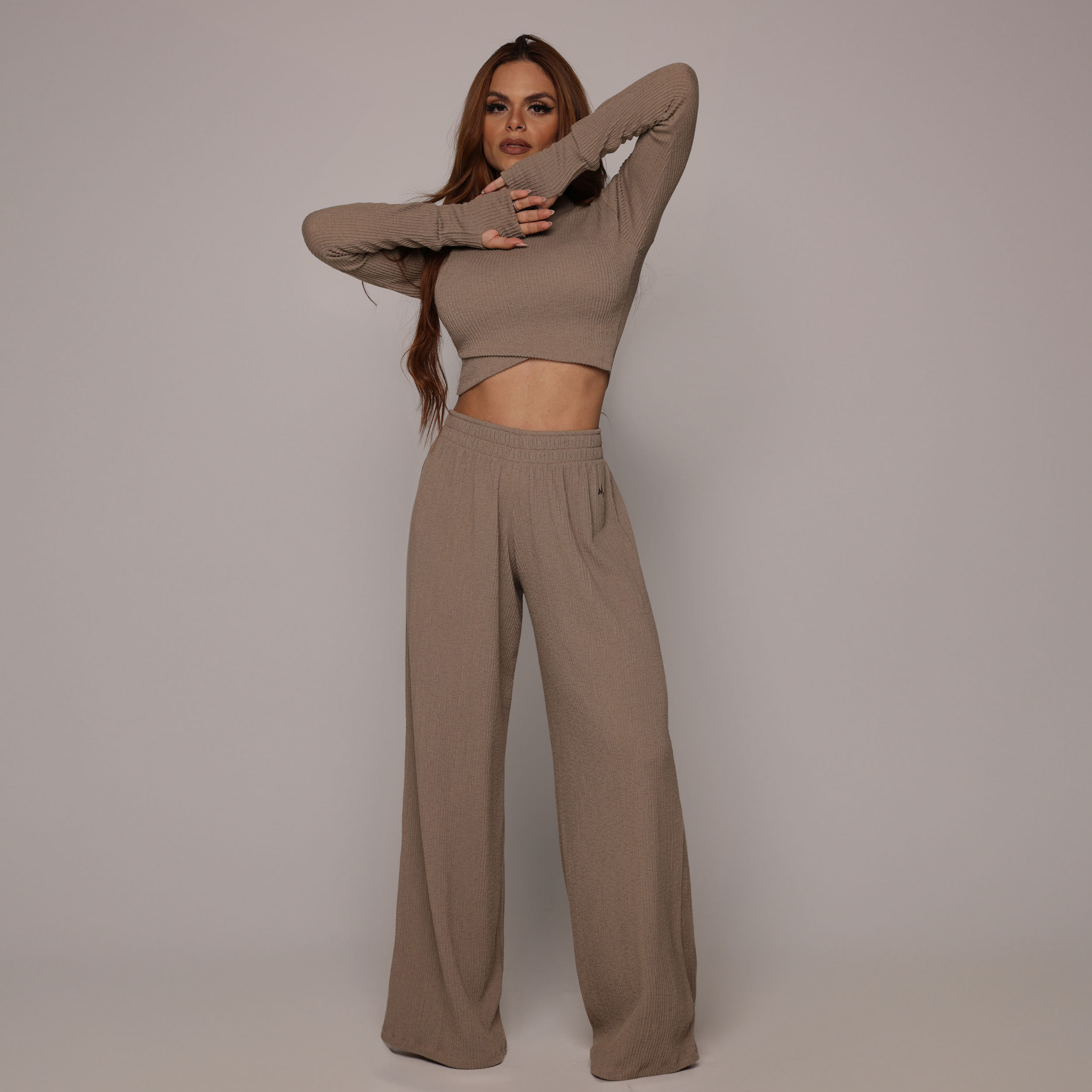 CROPPED MALTA MANGA LONGA CANELADO AREIA - Imagem 6