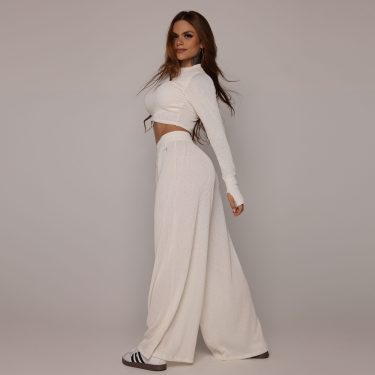 CALÇA PANTALONA CANELADO OFF-WHITE