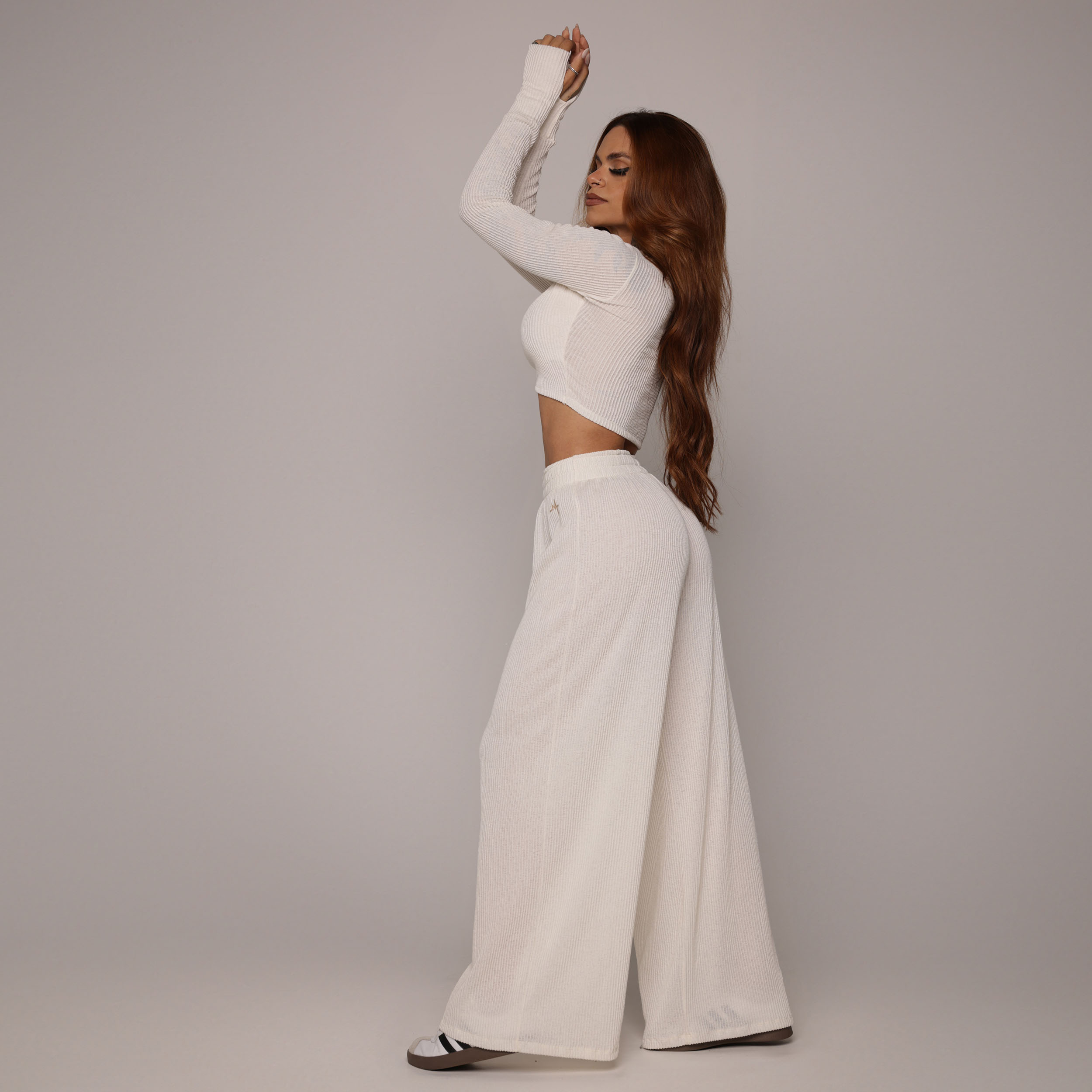 CALÇA PANTALONA CANELADO OFF-WHITE - Imagem 4