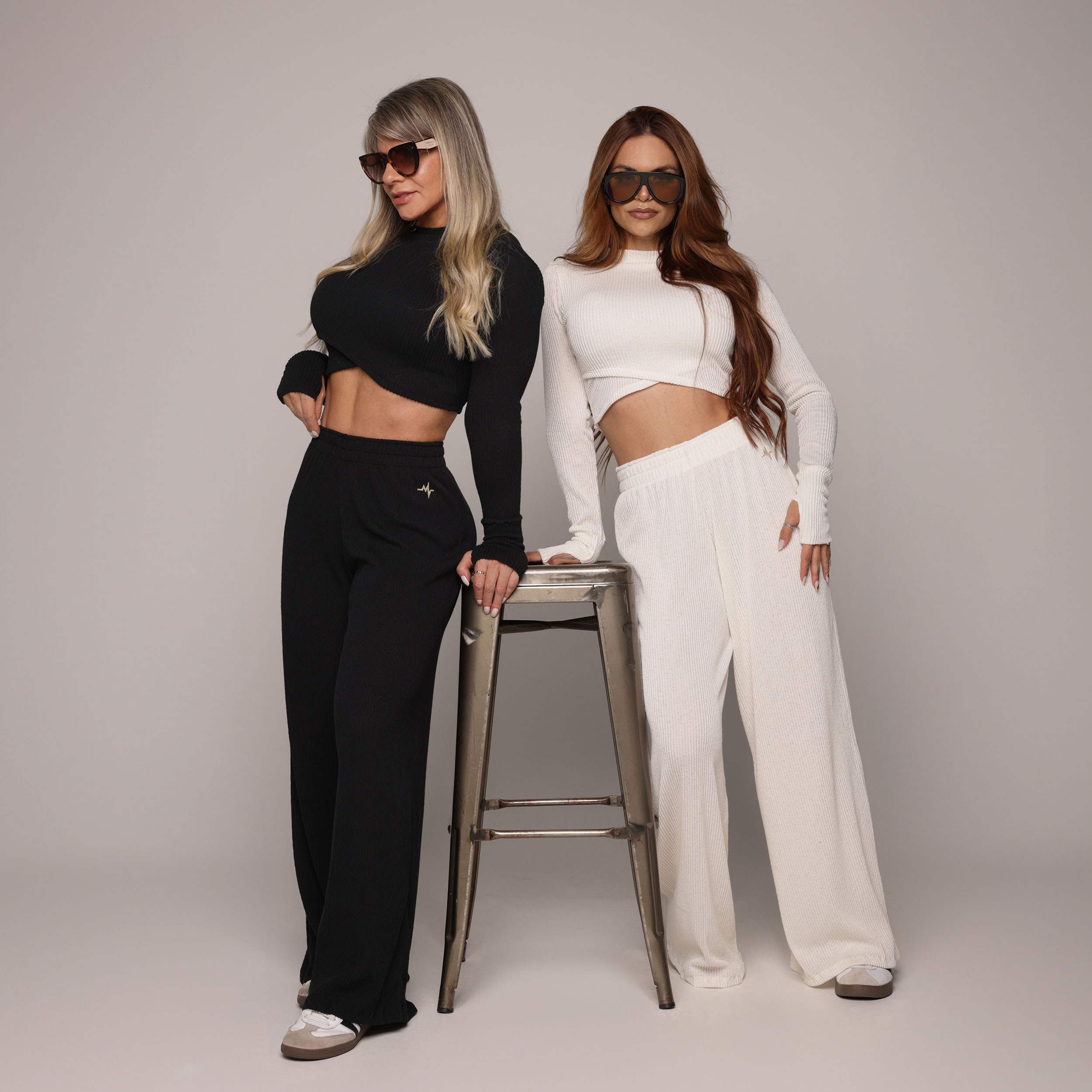 CALÇA PANTALONA CANELADO OFF-WHITE - Imagem 7