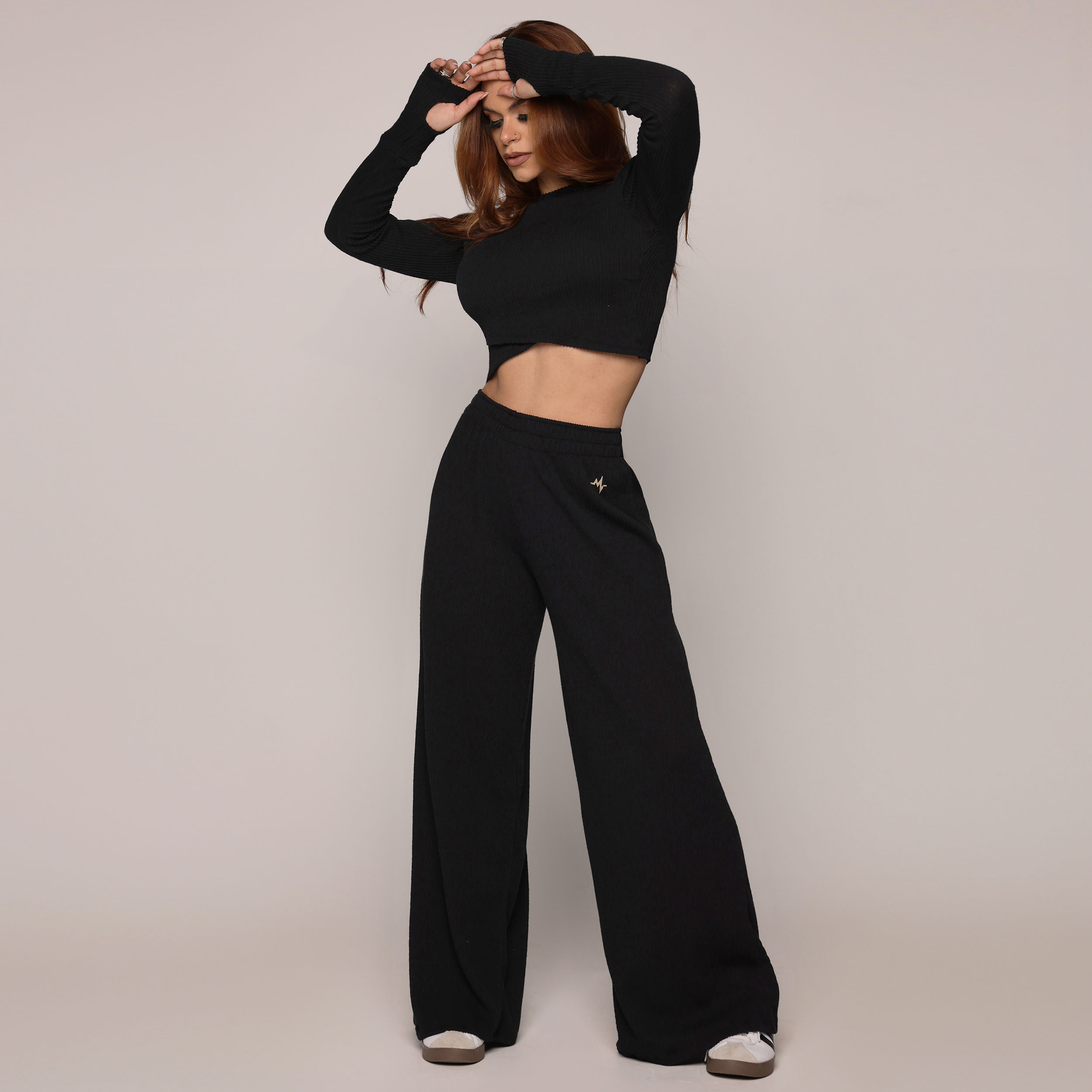 CROPPED MALTA MANGA LONGA CANELADO PRETO - Imagem 4