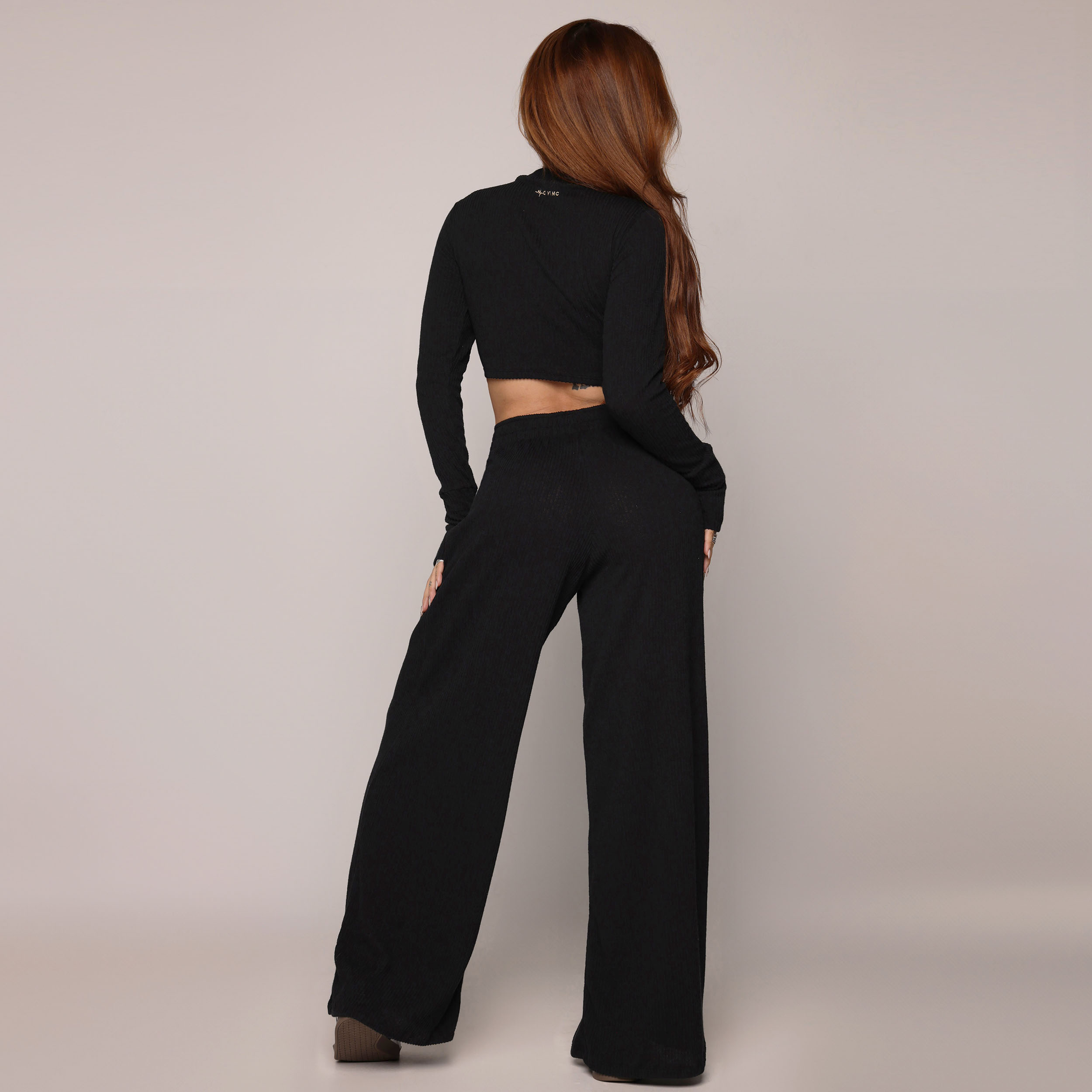 CROPPED MALTA MANGA LONGA CANELADO PRETO - Imagem 5