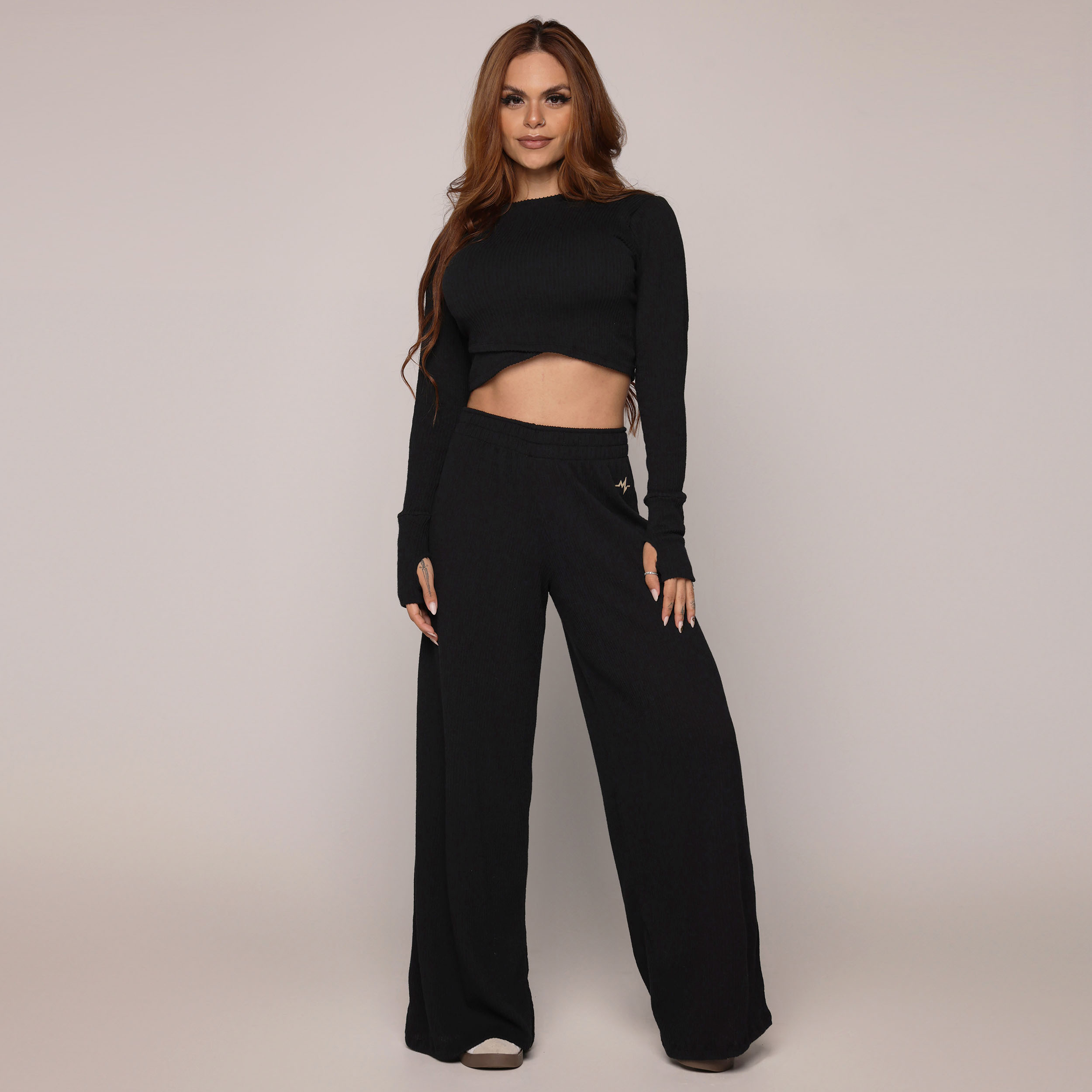 CROPPED MALTA MANGA LONGA CANELADO PRETO - Imagem 6