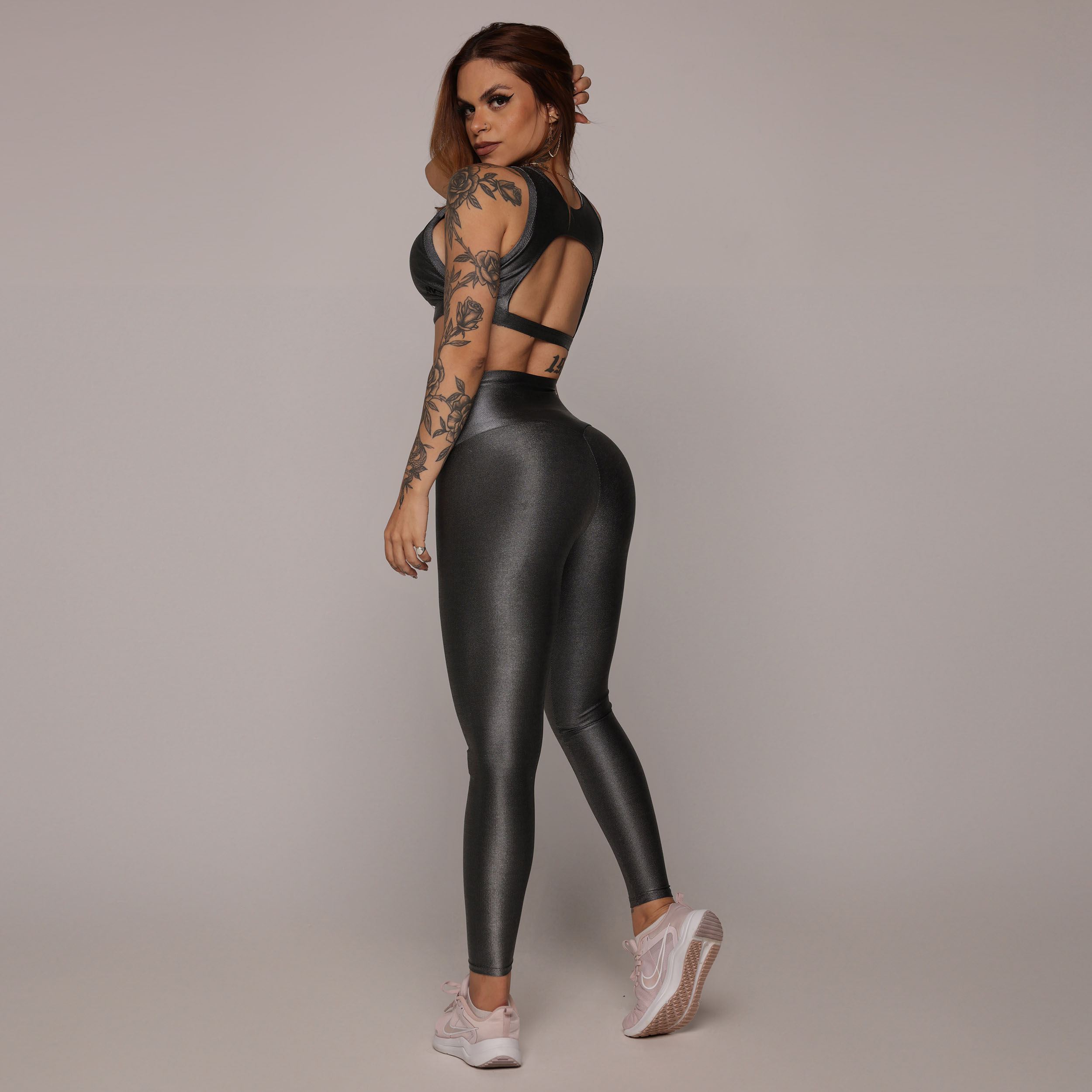 LEGGING HEART GLOSSY GRAFITE - Imagem 5