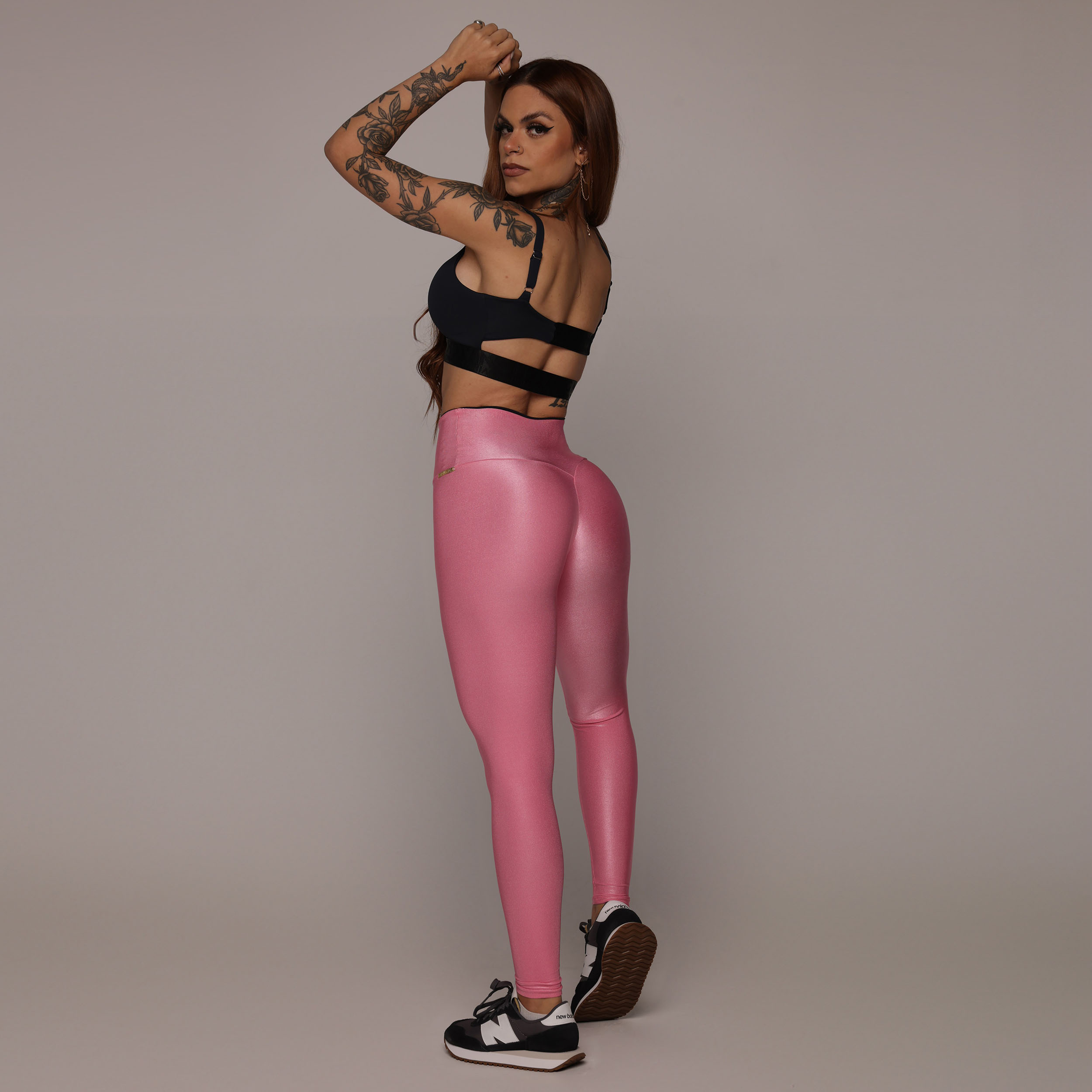 LEGGING BICOLOR GLOSSY ROSA CHICLETE - Imagem 6