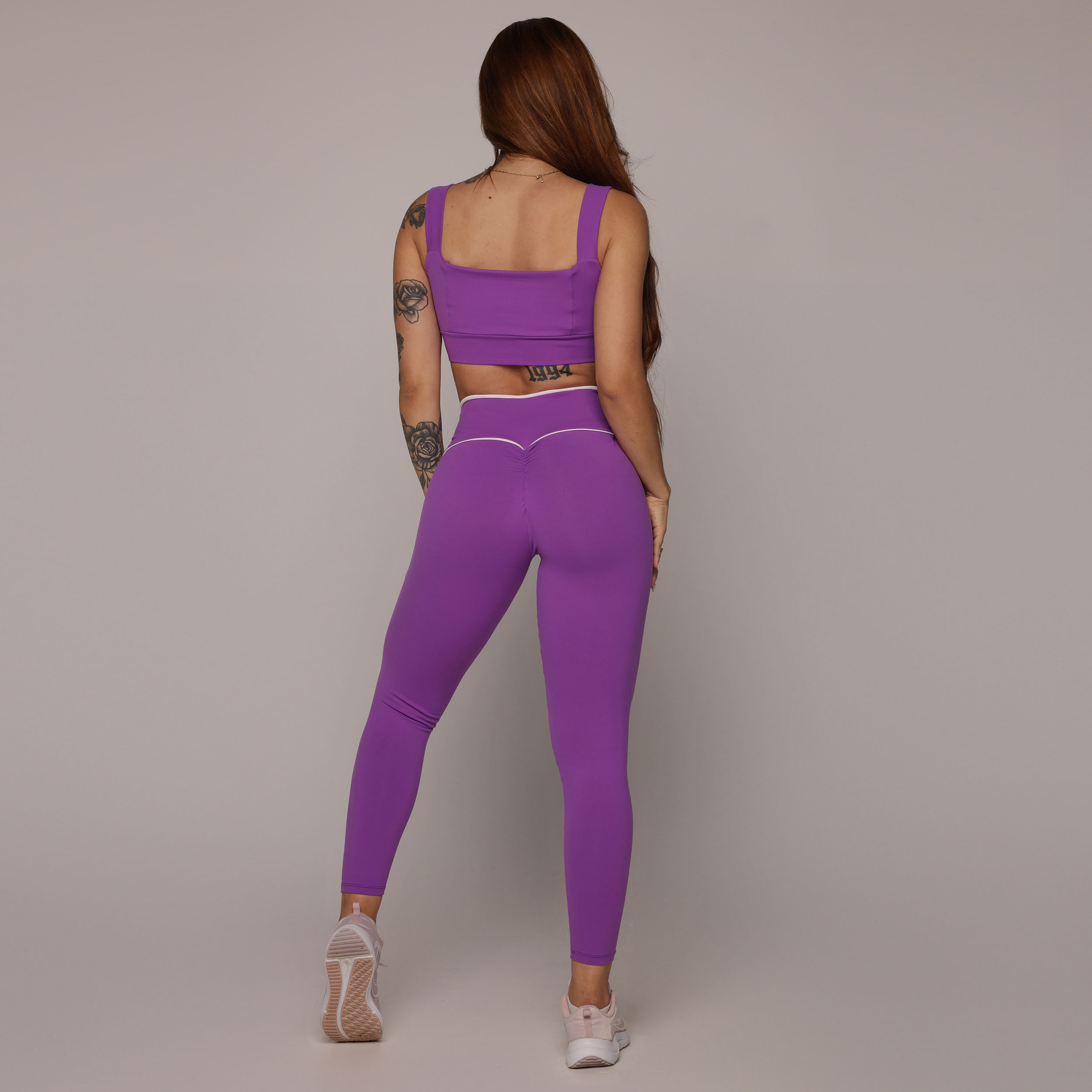 LEGGING WALK BICOLOR EMPINA BUMBUM GRAPE - Imagem 4