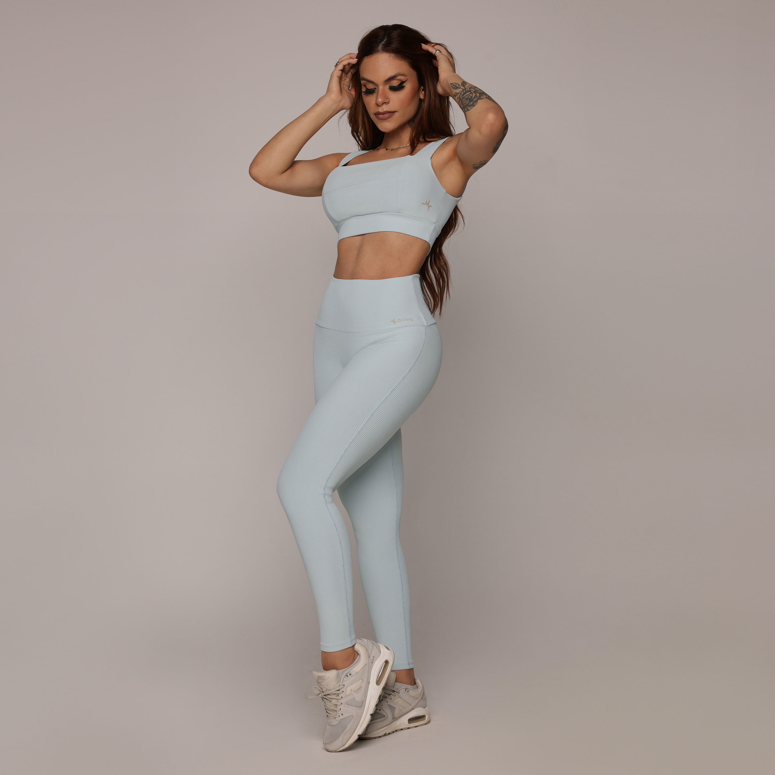 LEGGING HEART JACQUARD CANELADO AZUL SERENITY - Imagem 6