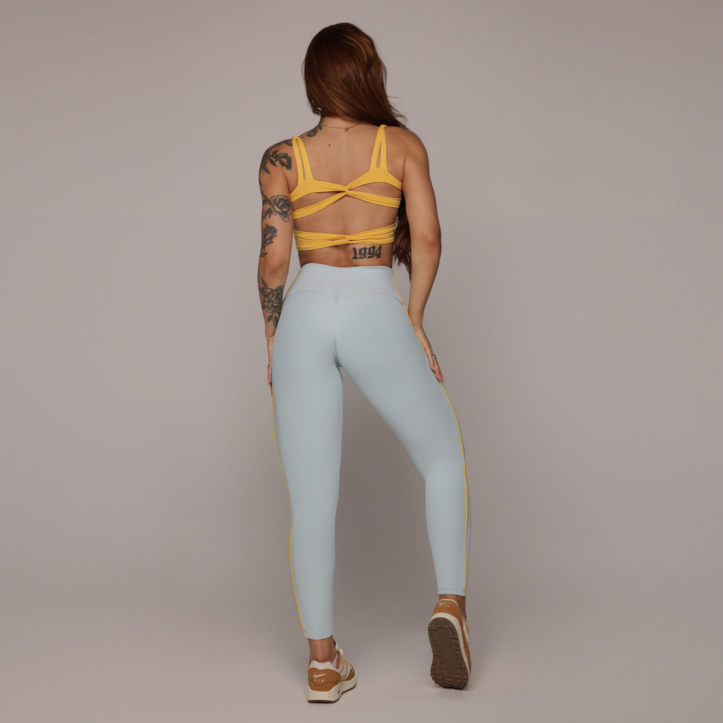 LEGGING JUMP EMPINA BUMBUM JACQUARD CANELADO AZUL SERENITY - Imagem 6