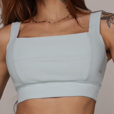 TOP IRIS JACQUARD CANELADO AZUL SERENITY