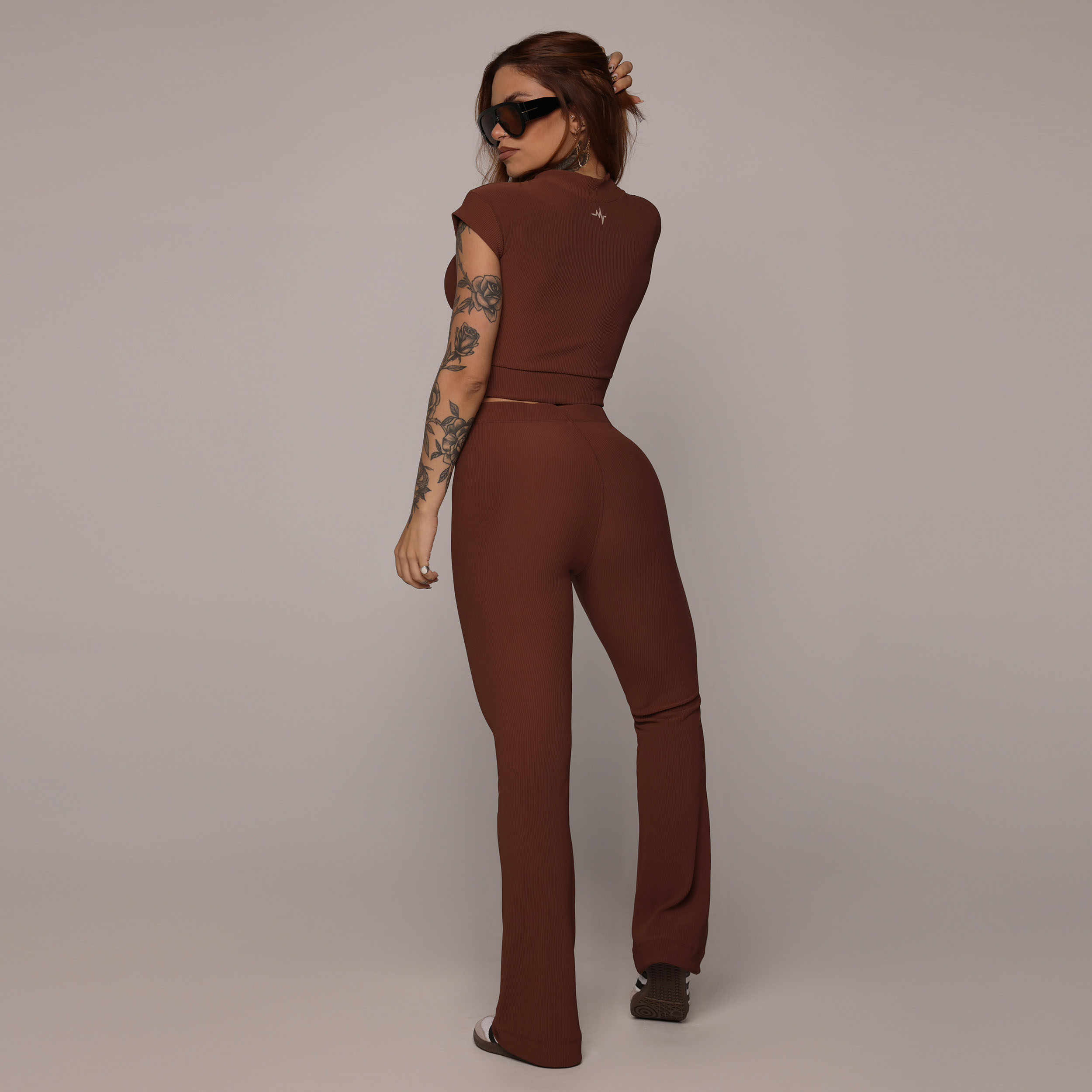 CALÇA FLARE JACQUARD CANELADO DOLCE - Imagem 7