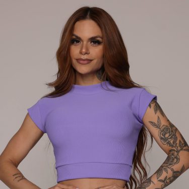 CROPPED CARMEL JACQUARD CANELADO LAVANDA