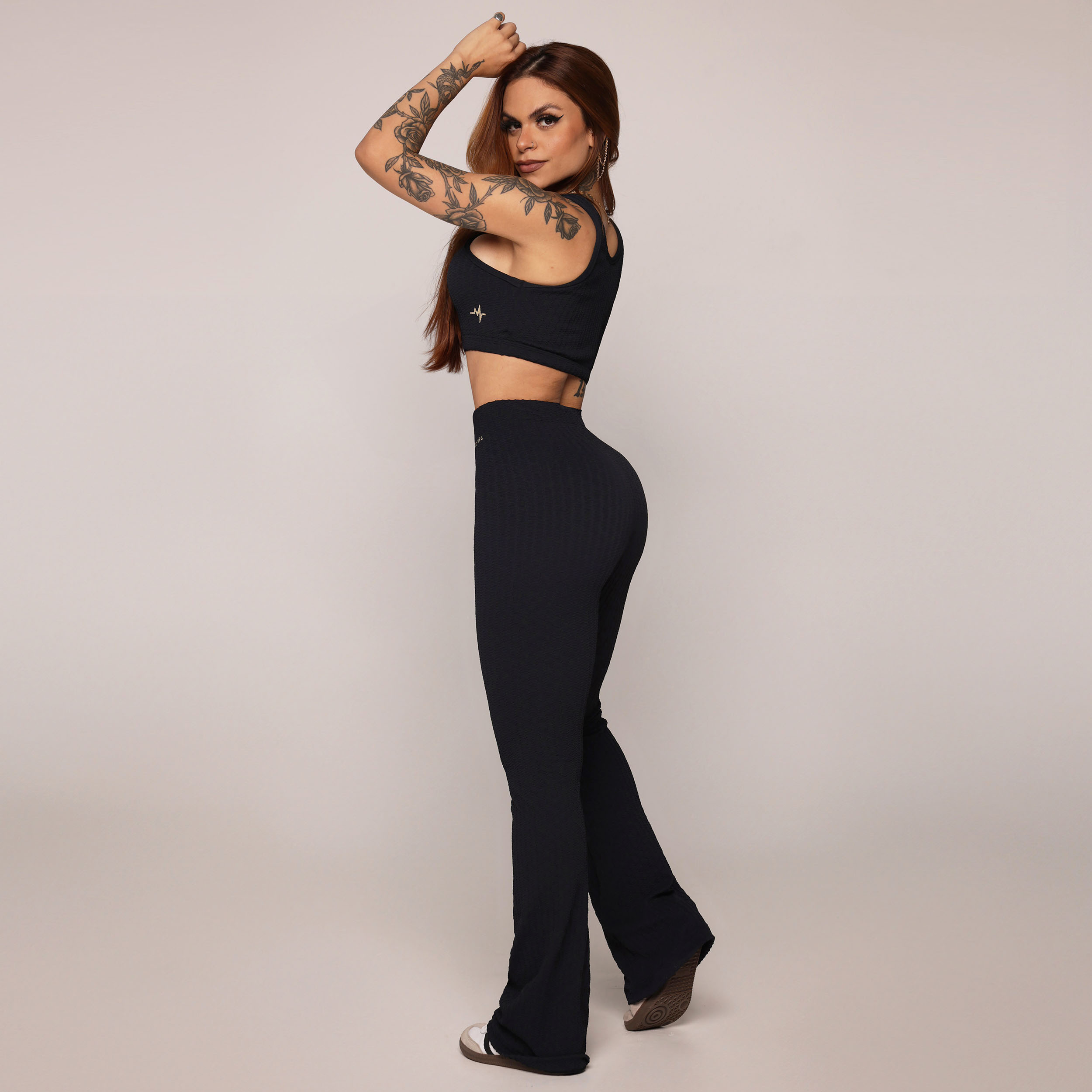 CALÇA FLARE JACQUARD SAVOIR PRETO - Imagem 7