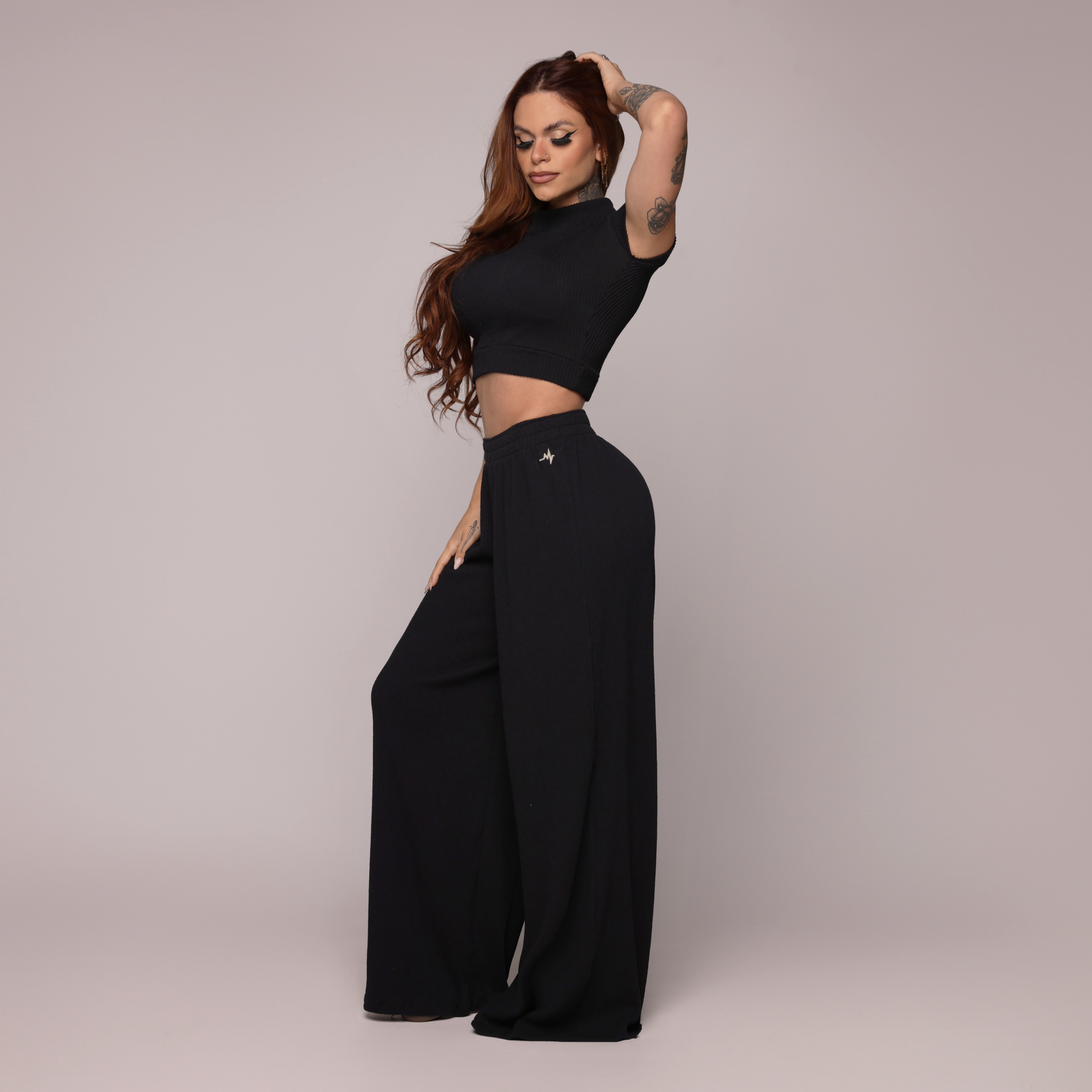 CROPPED CARMEL CANELADO PRETO - Imagem 3