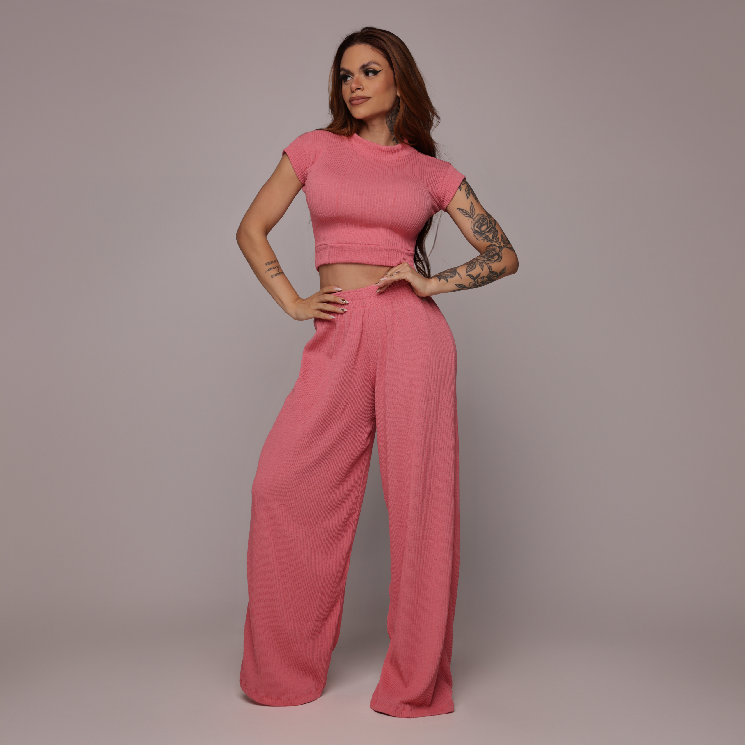 CROPPED CARMEL CANELADO ROSA GOIABA - Imagem 5