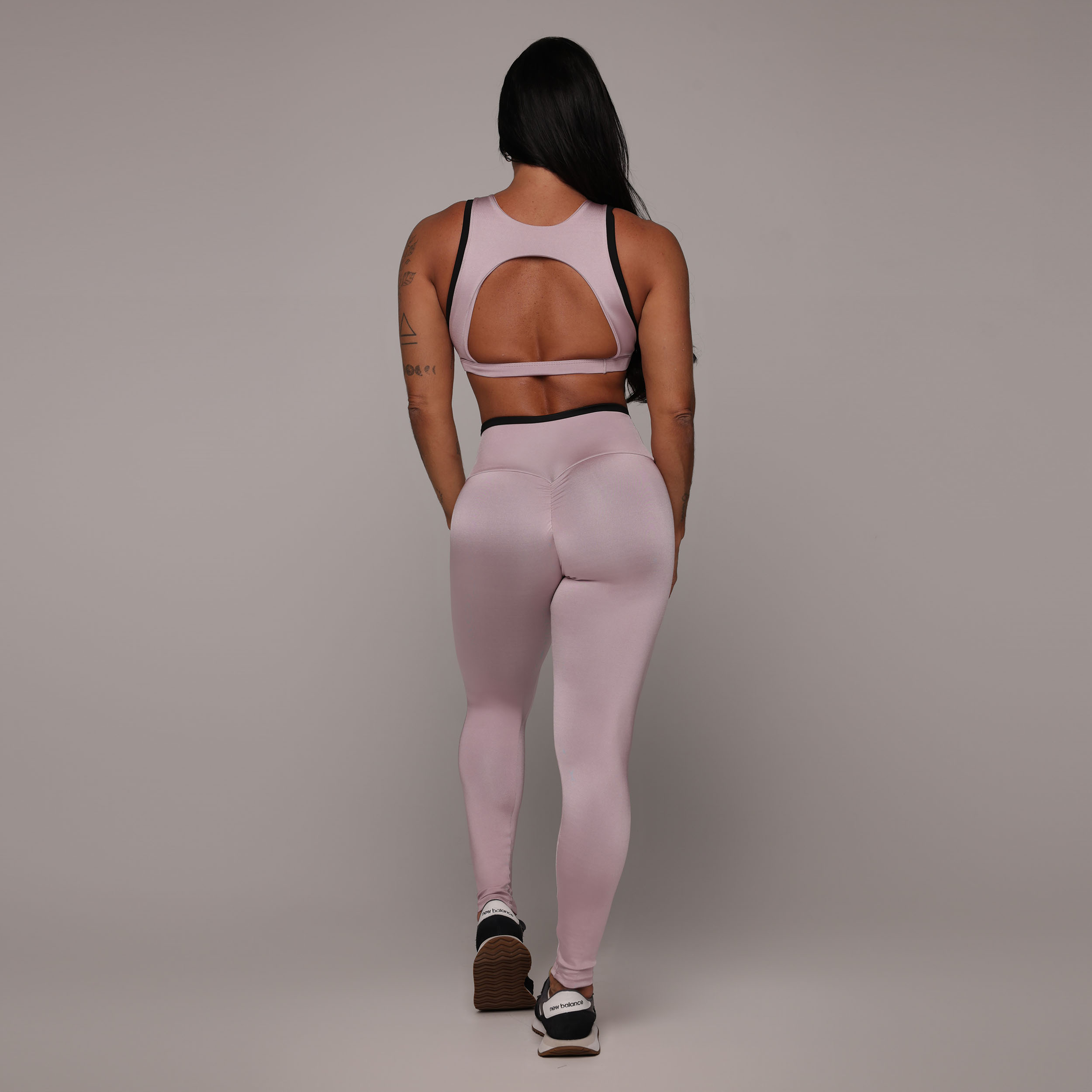 LEGGING BICOLOR EMPINA BUMBUM BLACKOUT GLOSS ROSÊ - Imagem 4