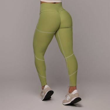 LEGGING PUMP EMPINA BUMBUM JACQUARD CANELADO VERDE OLIVA