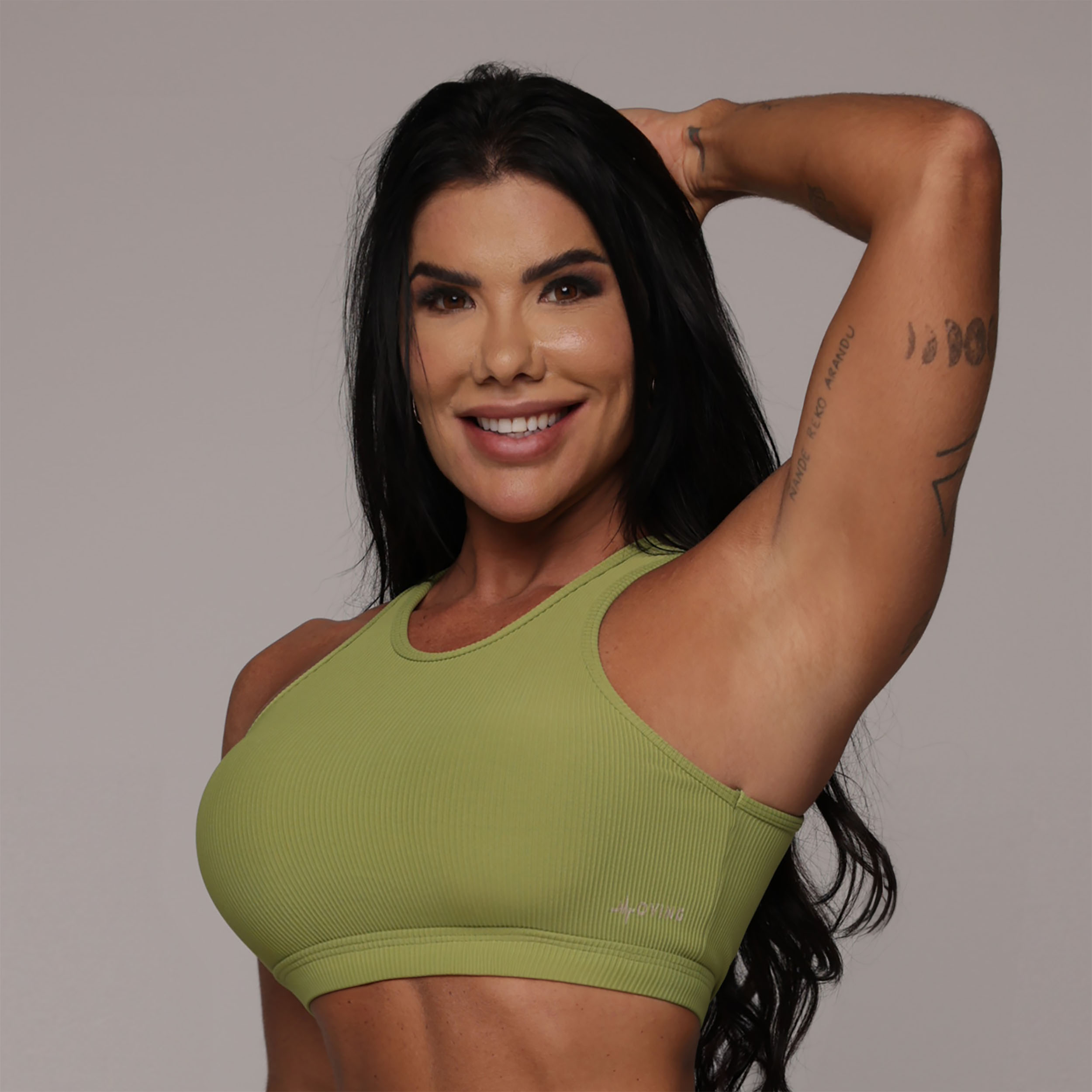 TOP TORINO JACQUARD CANELADO VERDE OLIVA - Imagem 3