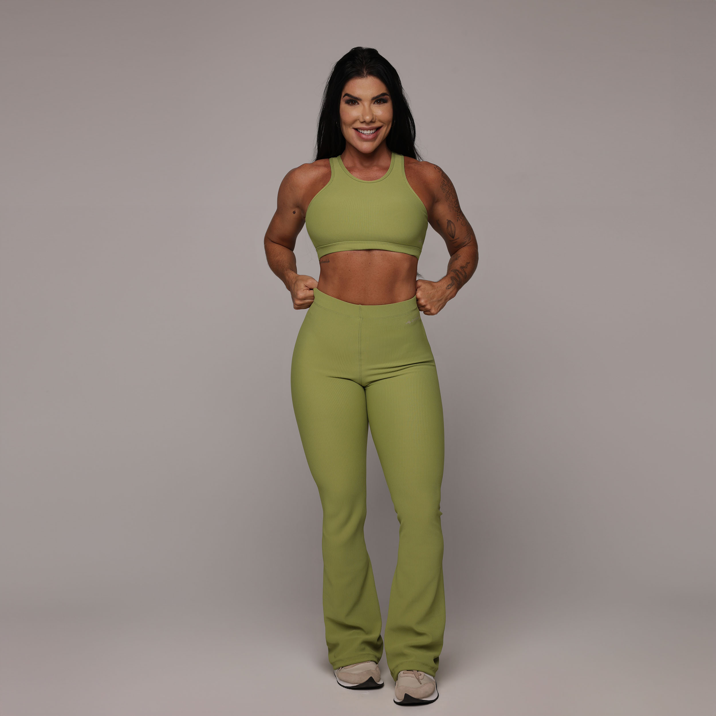 TOP TORINO JACQUARD CANELADO VERDE OLIVA - Imagem 5