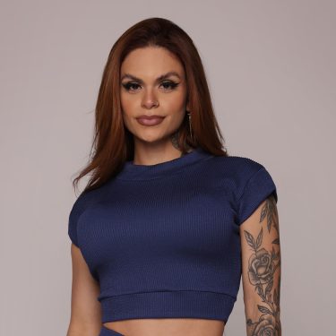 CROPPED CARMEL JACQUARD CONFORT AZUL MARINHO
