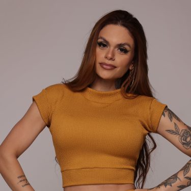 CROPPED CARMEL JACQUARD CONFORT CARAMELO