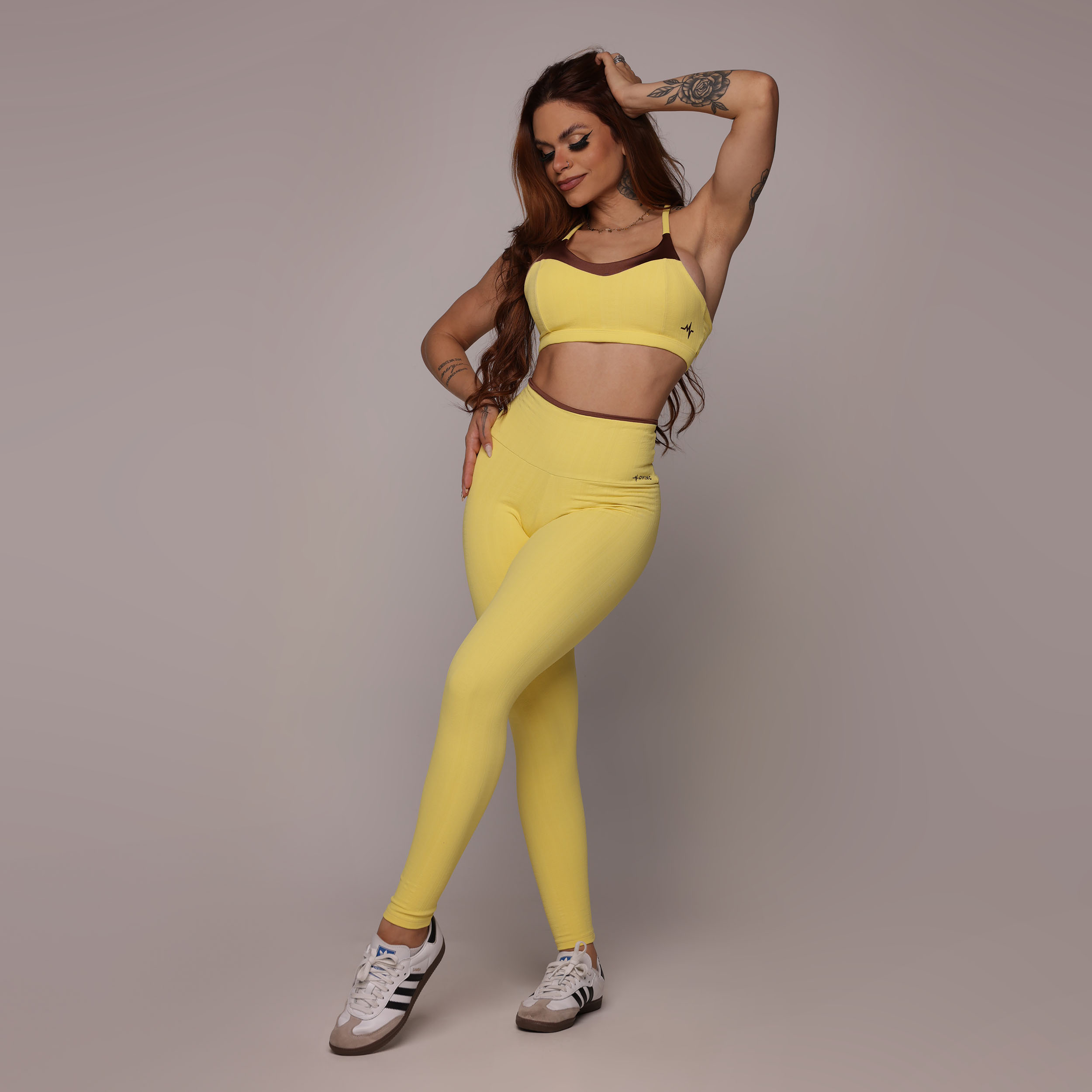 TOP LOS ANGELES JACQUARD FLOWERS HONEY - Imagem 3