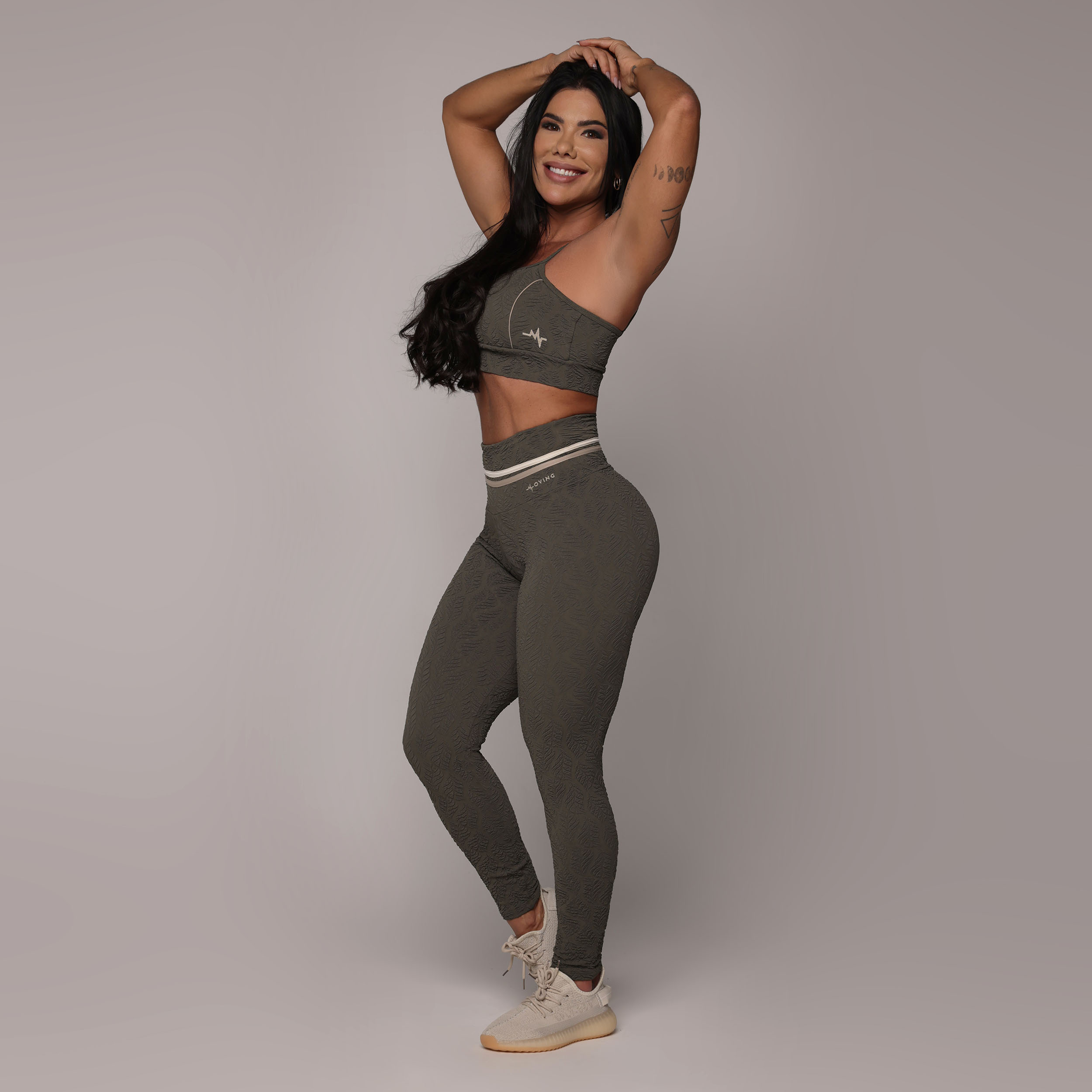 LEGGING EMPINA BUMBUM JACQUARD NATURE VERDE MILITAR - Imagem 6