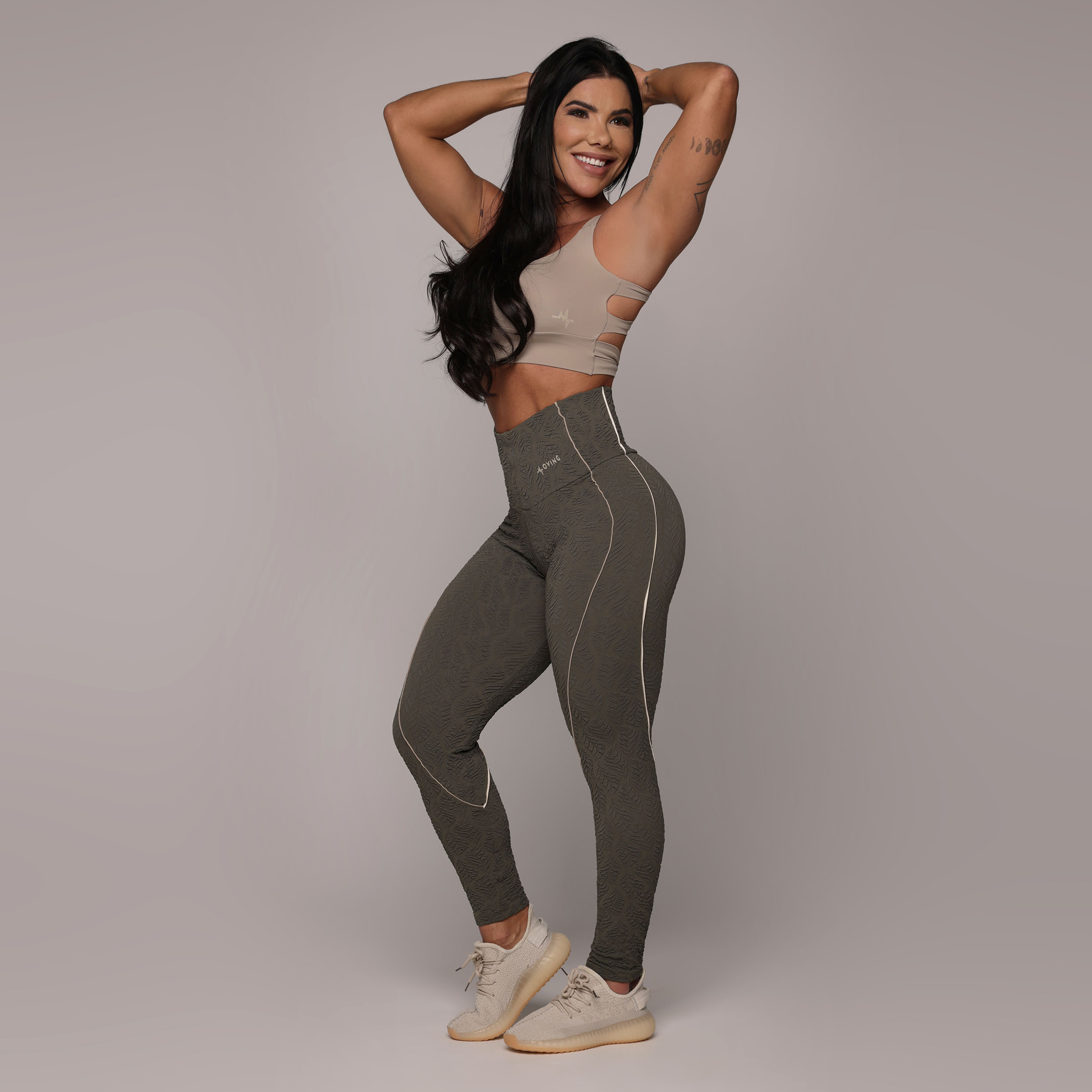 LEGGING HOPE JACQUARD NATURE VERDE MILITAR - Imagem 3