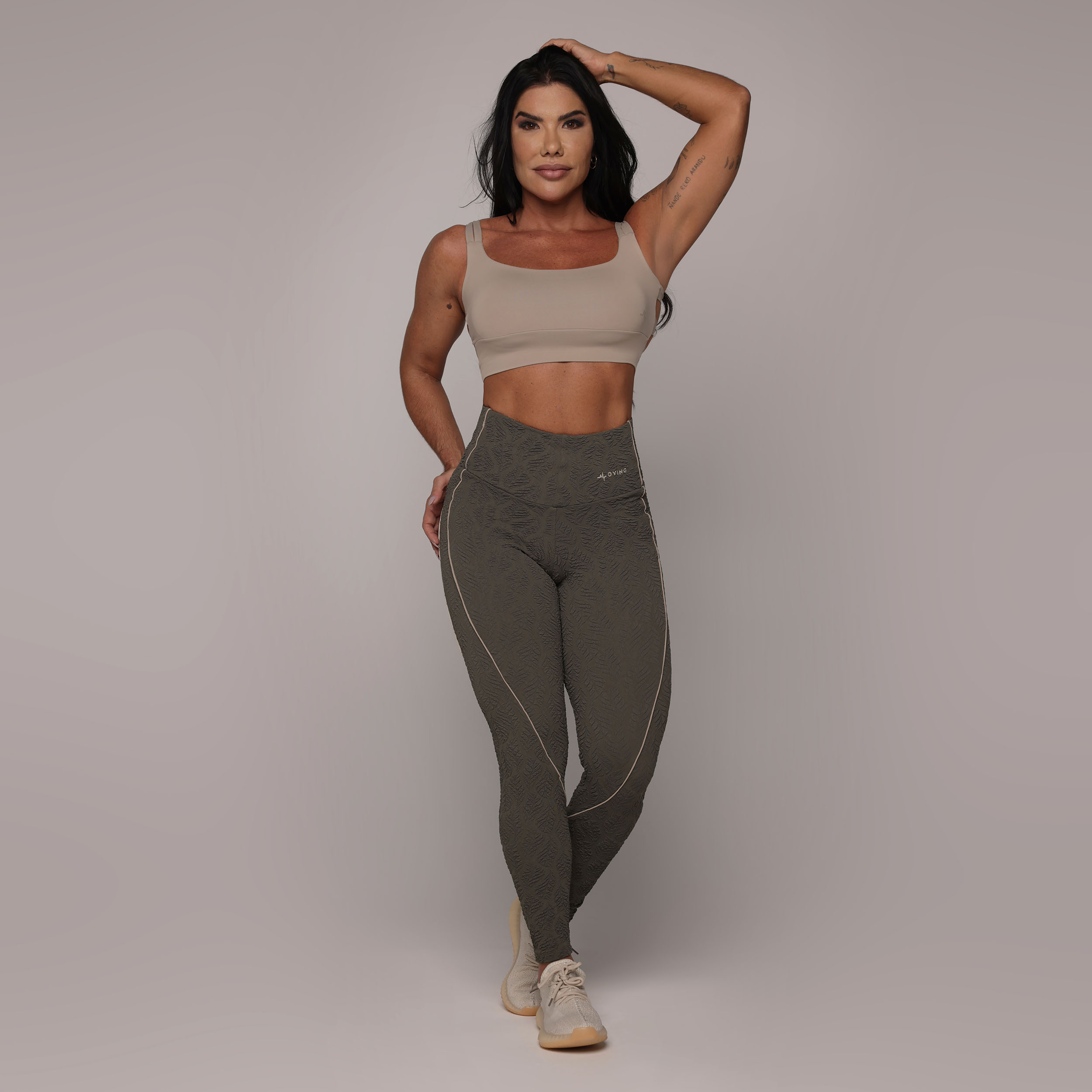 LEGGING HOPE JACQUARD NATURE VERDE MILITAR - Imagem 5